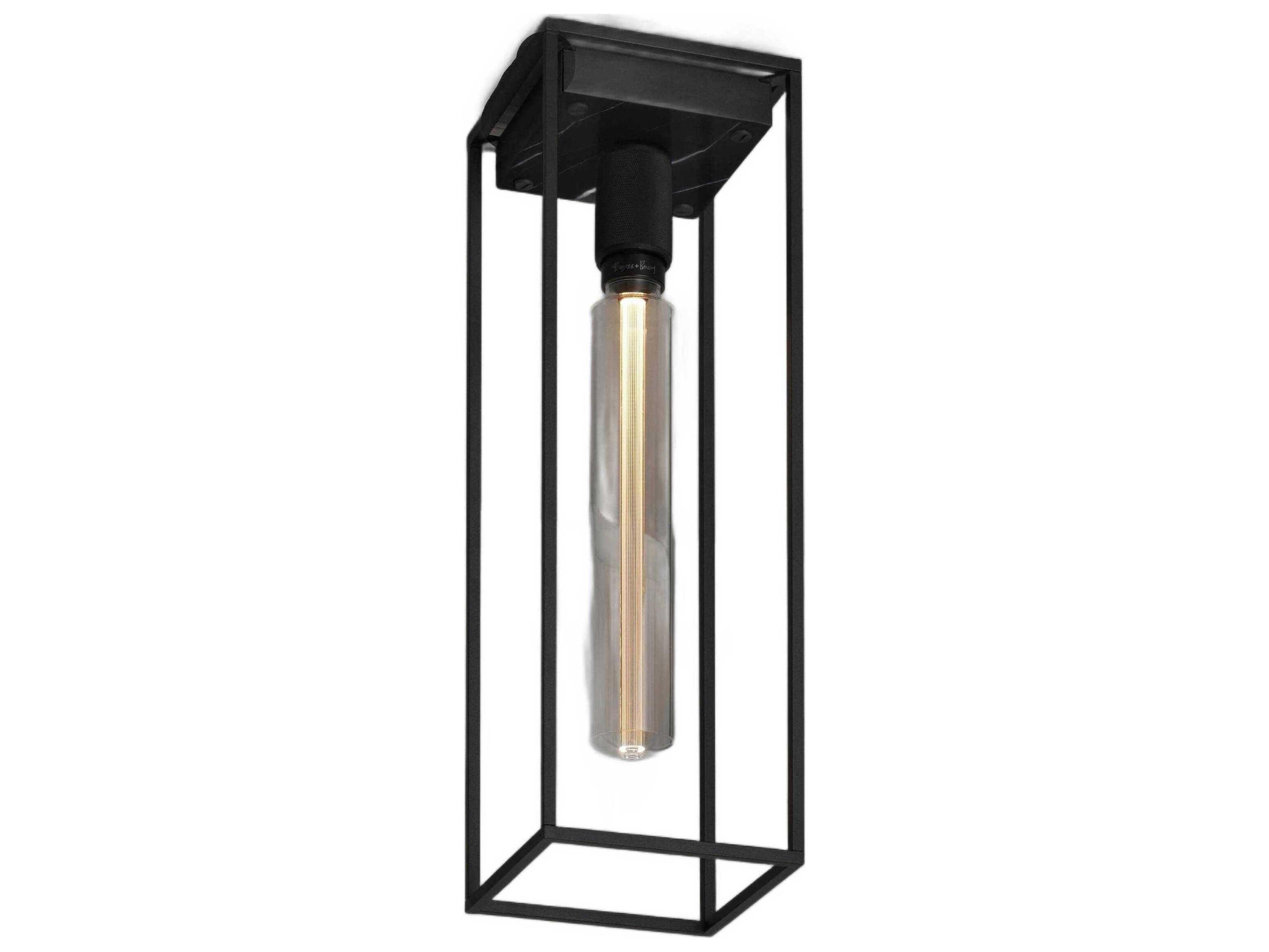Buster + Punch Caged 1-Light Black Marble Flush Mount