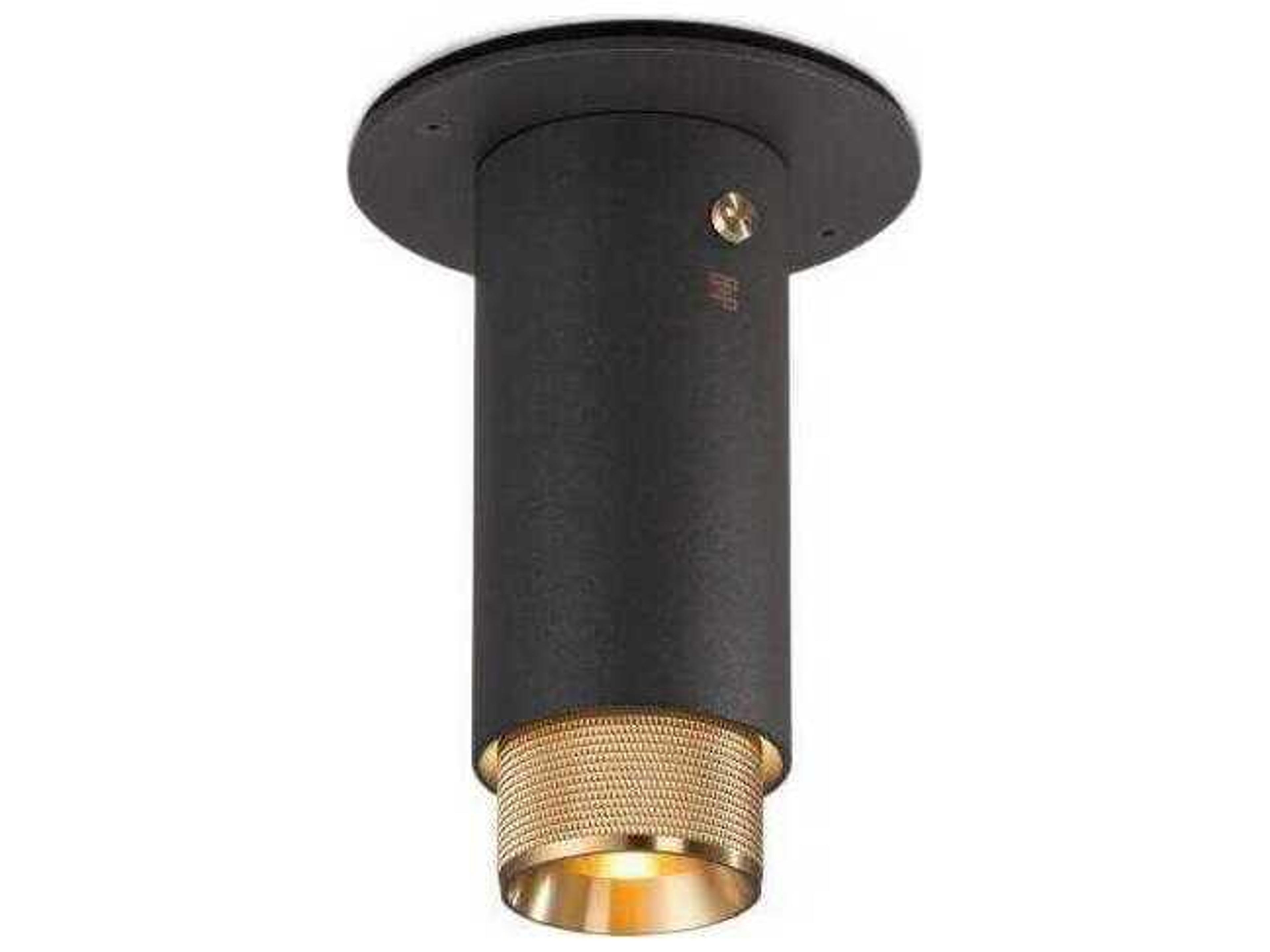Buster + Punch Exhaust 1-Light Brass Black Cylinder Flush Mount