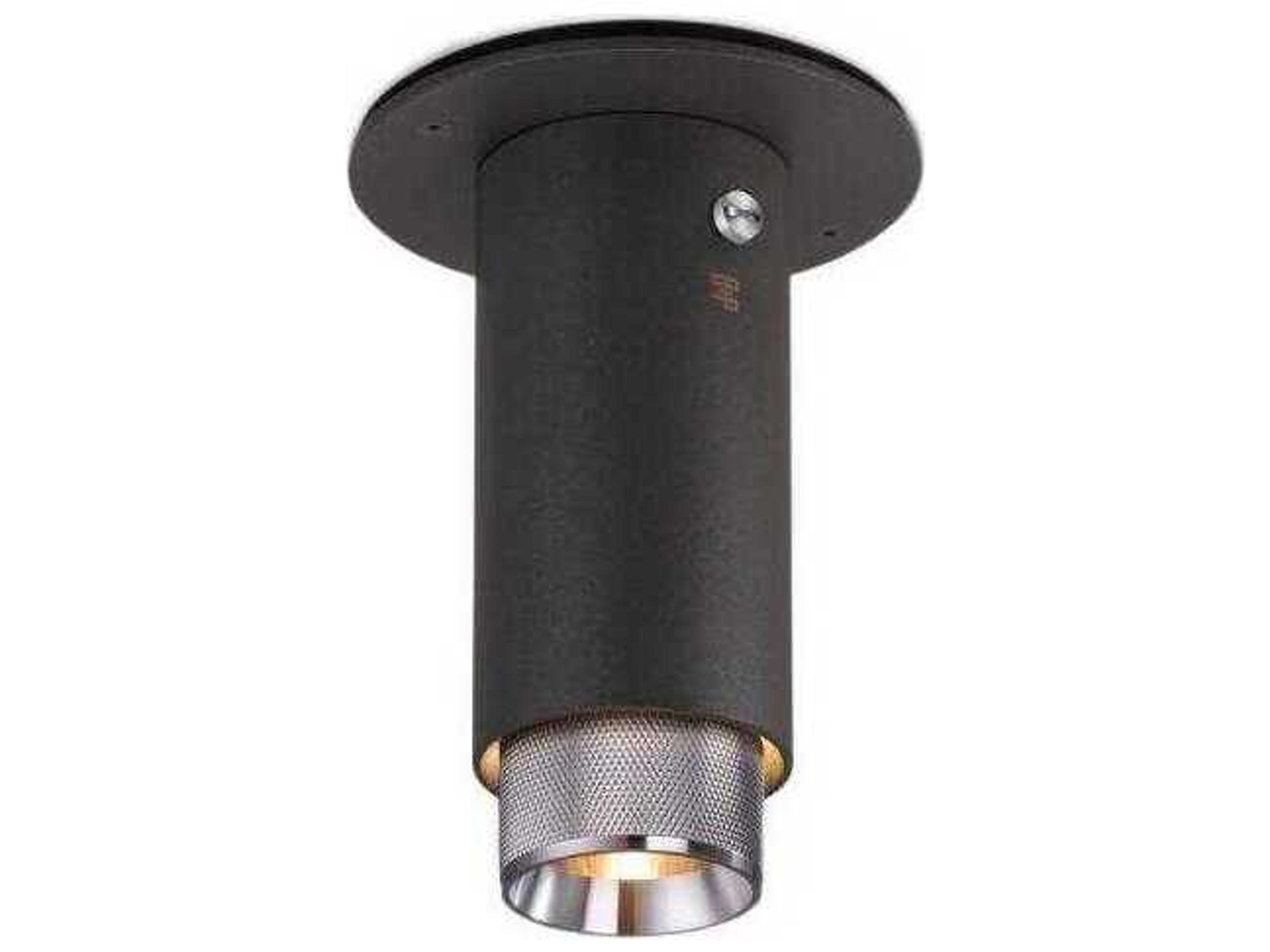 Buster + Punch Exhaust 1-Light Steel Black Cylinder Flush Mount