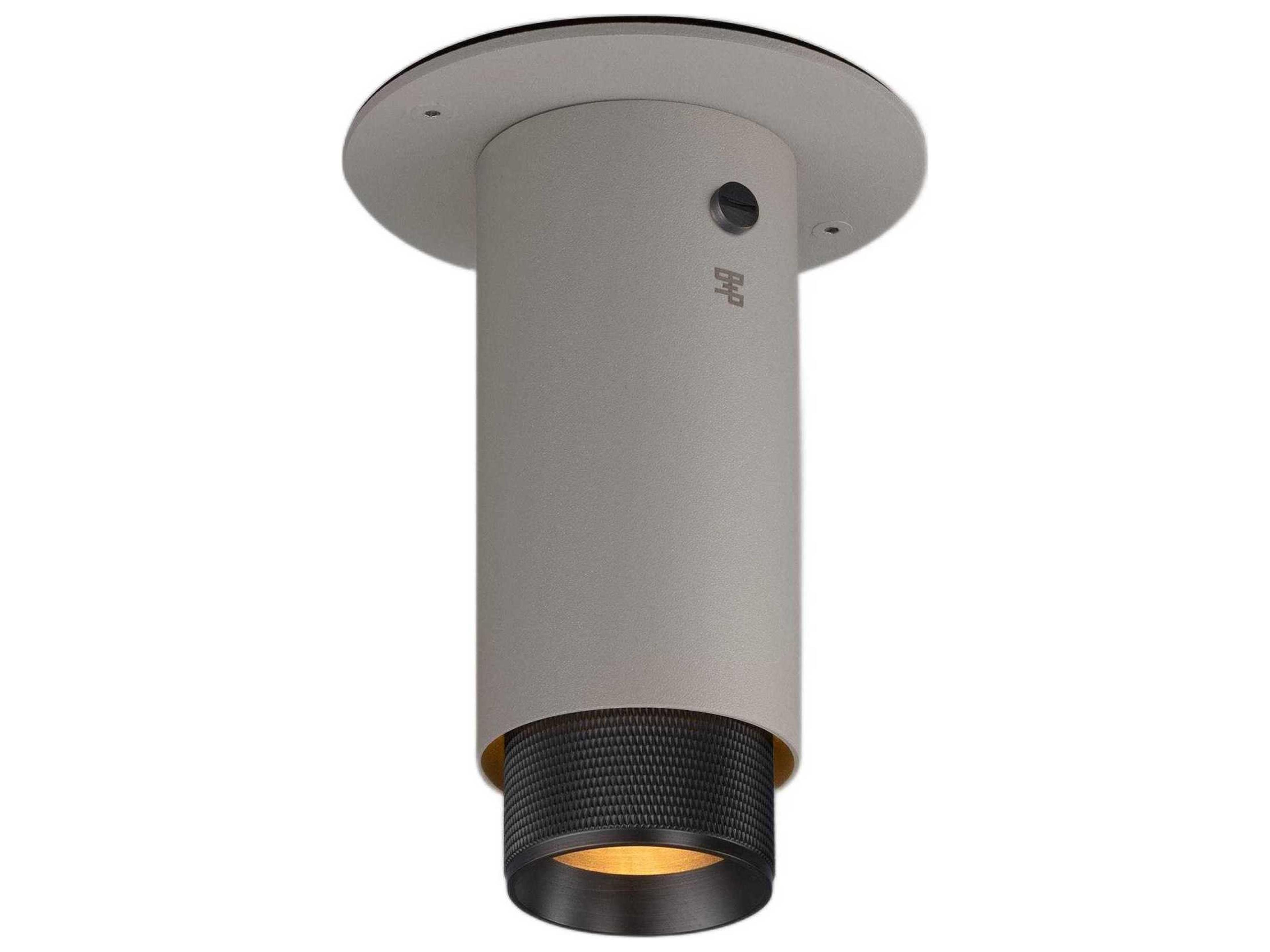 Buster + Punch Exhaust 1-Light Smoked Bronze Gray Cylinder Flush Mount
