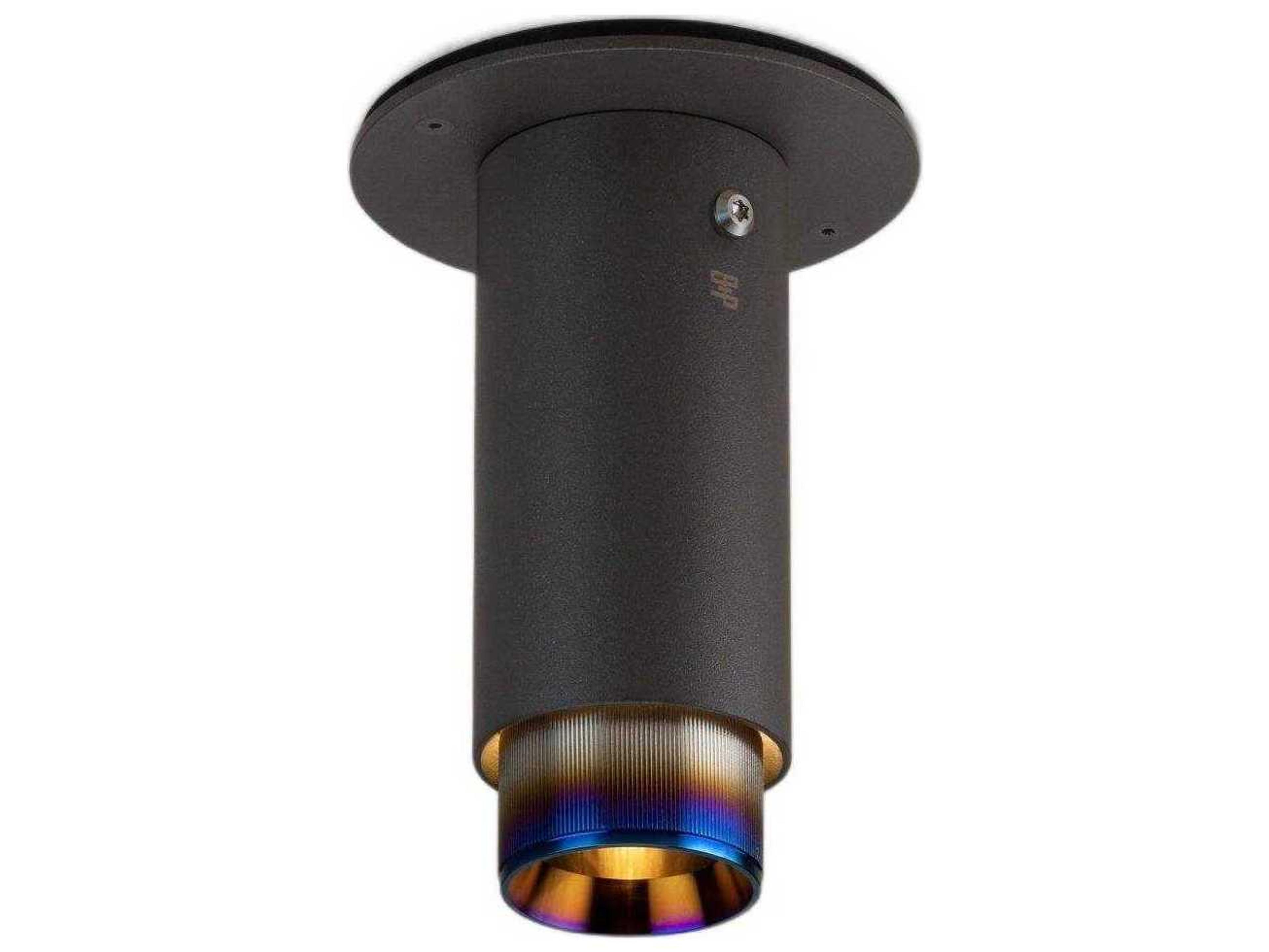 Buster + Punch Exhaust 1-Light Burnt Steel Black Cylinder Flush Mount