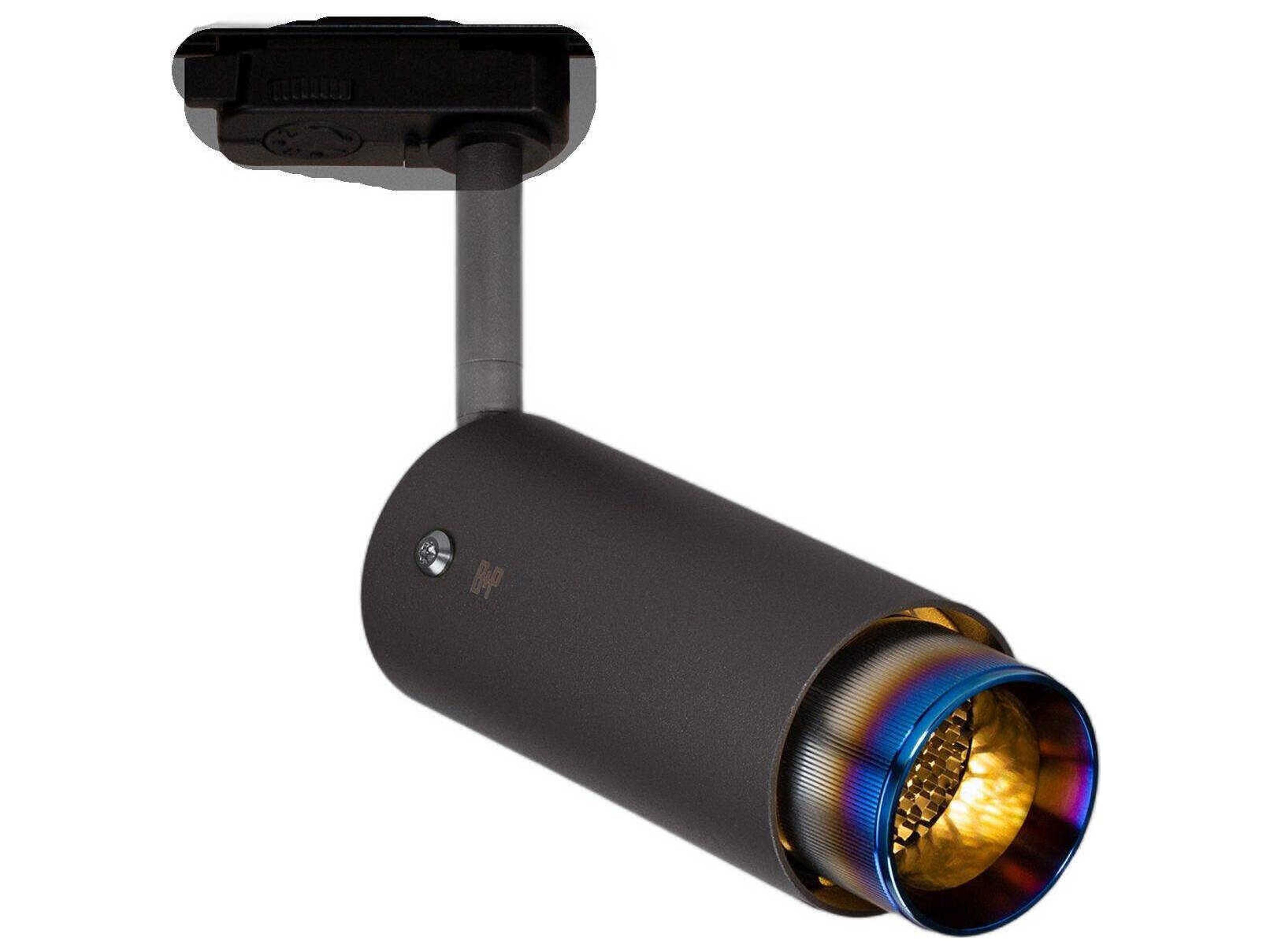 Buster + Punch Exhaust 1-Light Burnt Steel Black Cylinder Track & Rail Light