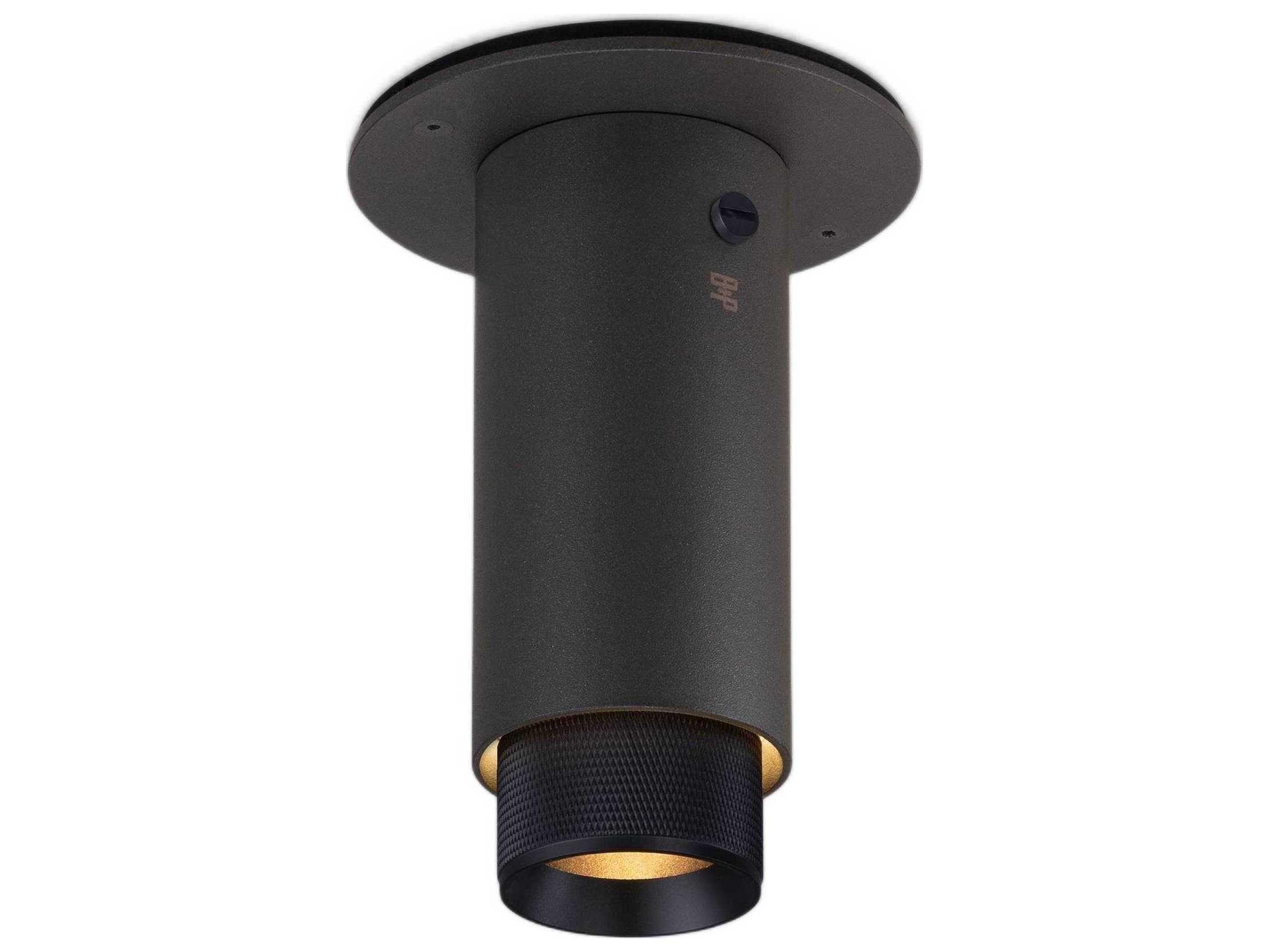 Buster + Punch Exhaust 1-Light Black Cylinder Flush Mount