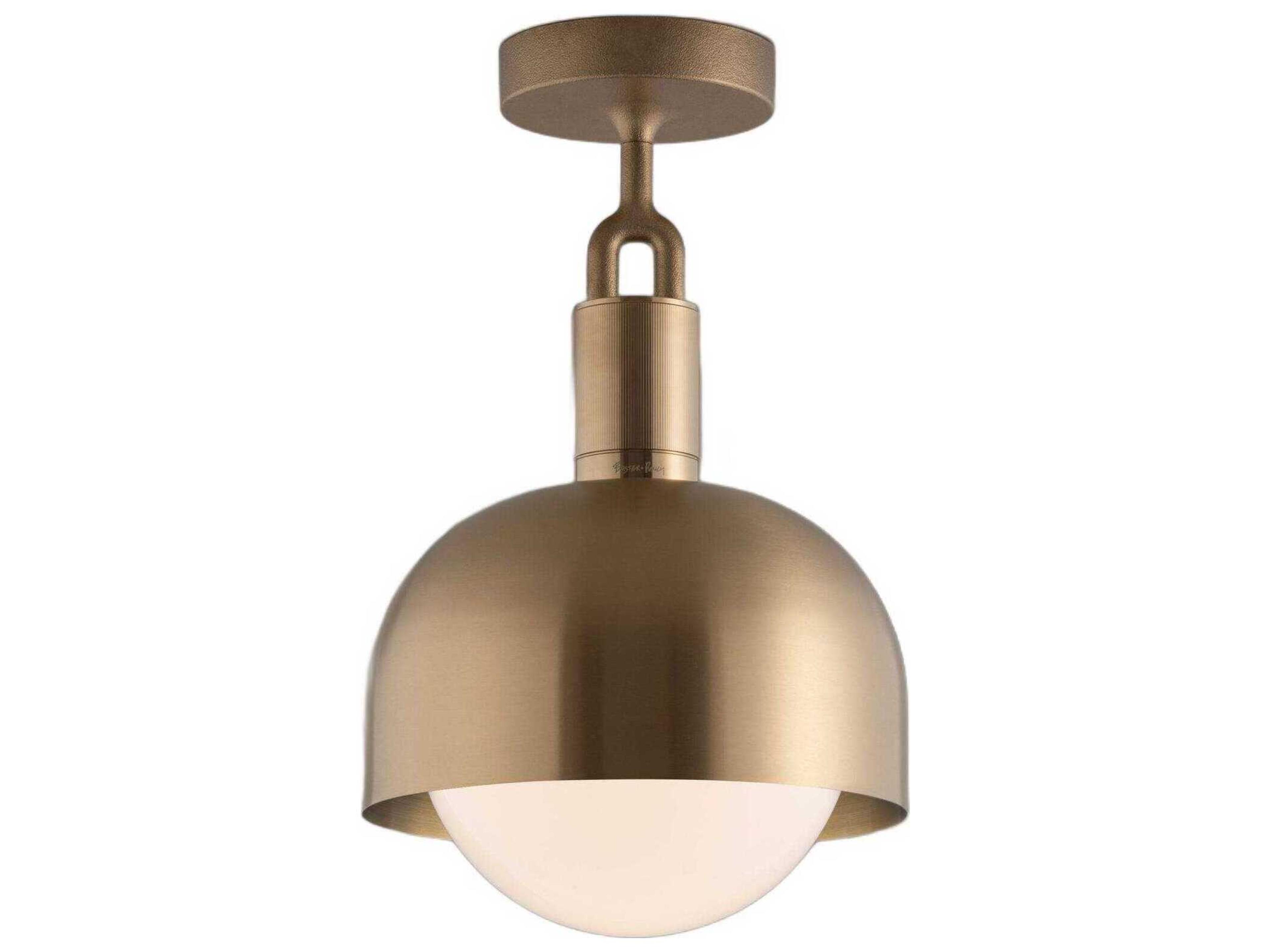 Buster + Punch Forked 1-Light Brass Semi Flush Mount