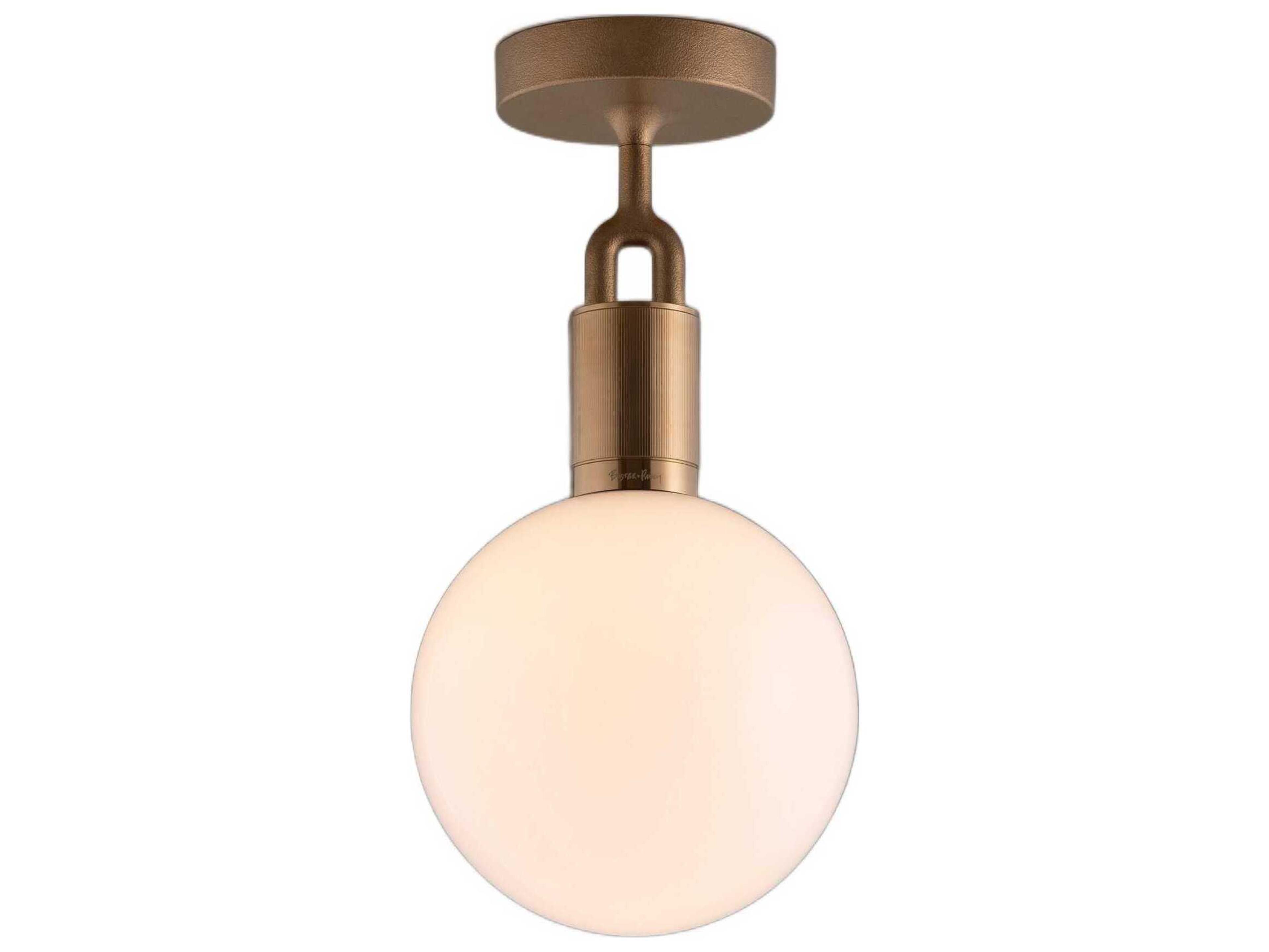 Buster + Punch Forked 1-Light Brass Globe Semi Flush Mount