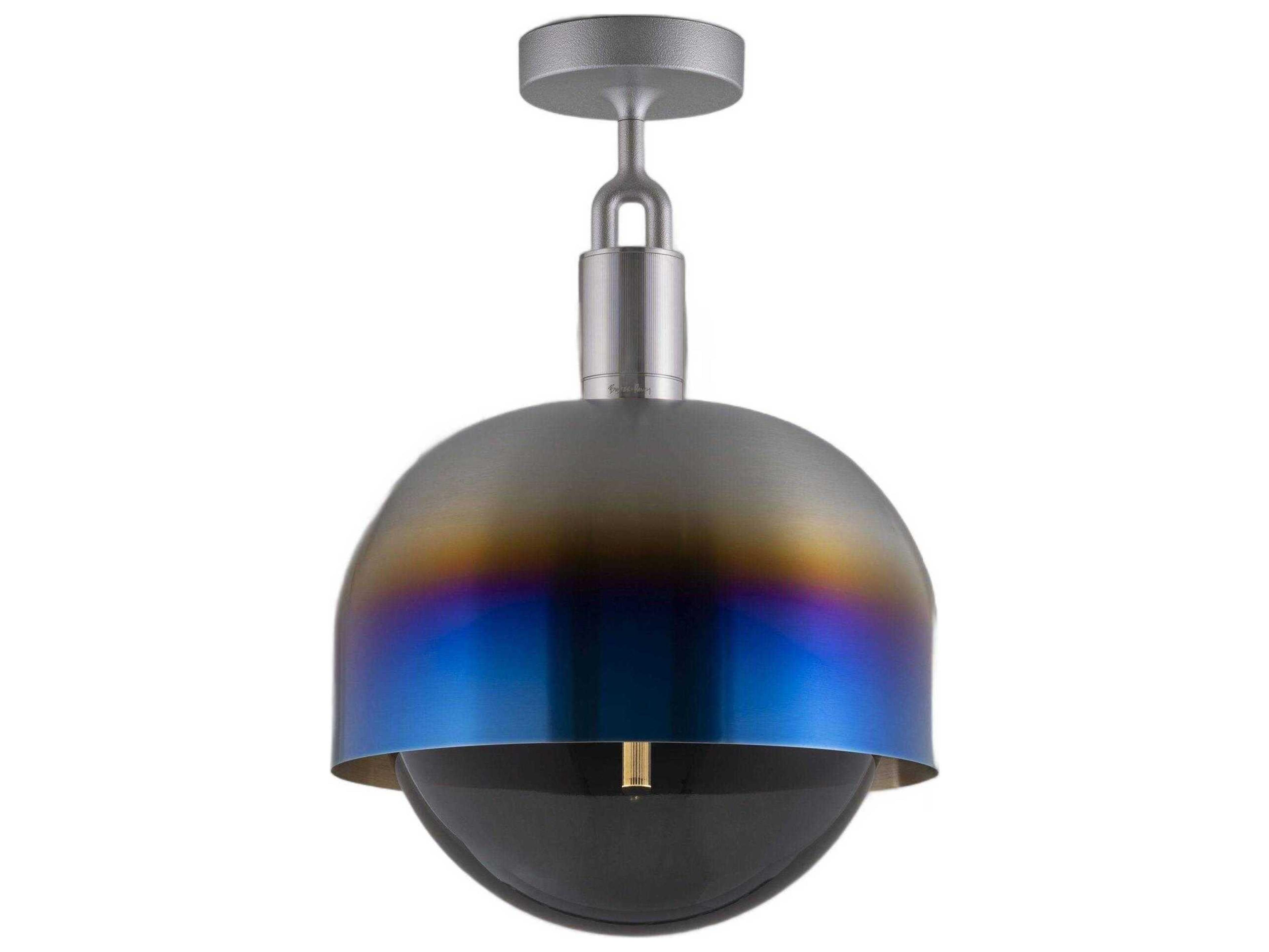 Buster + Punch Forked 1-Light Burnt Steel Semi Flush Mount