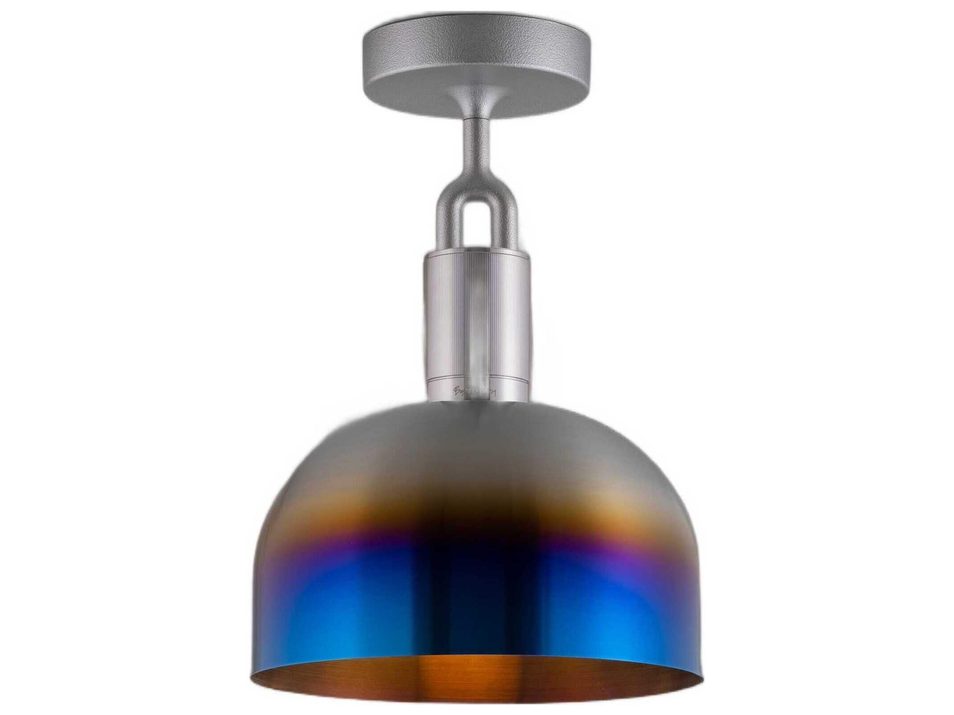 Buster + Punch Forked 1-Light Burnt Steel Semi Flush Mount