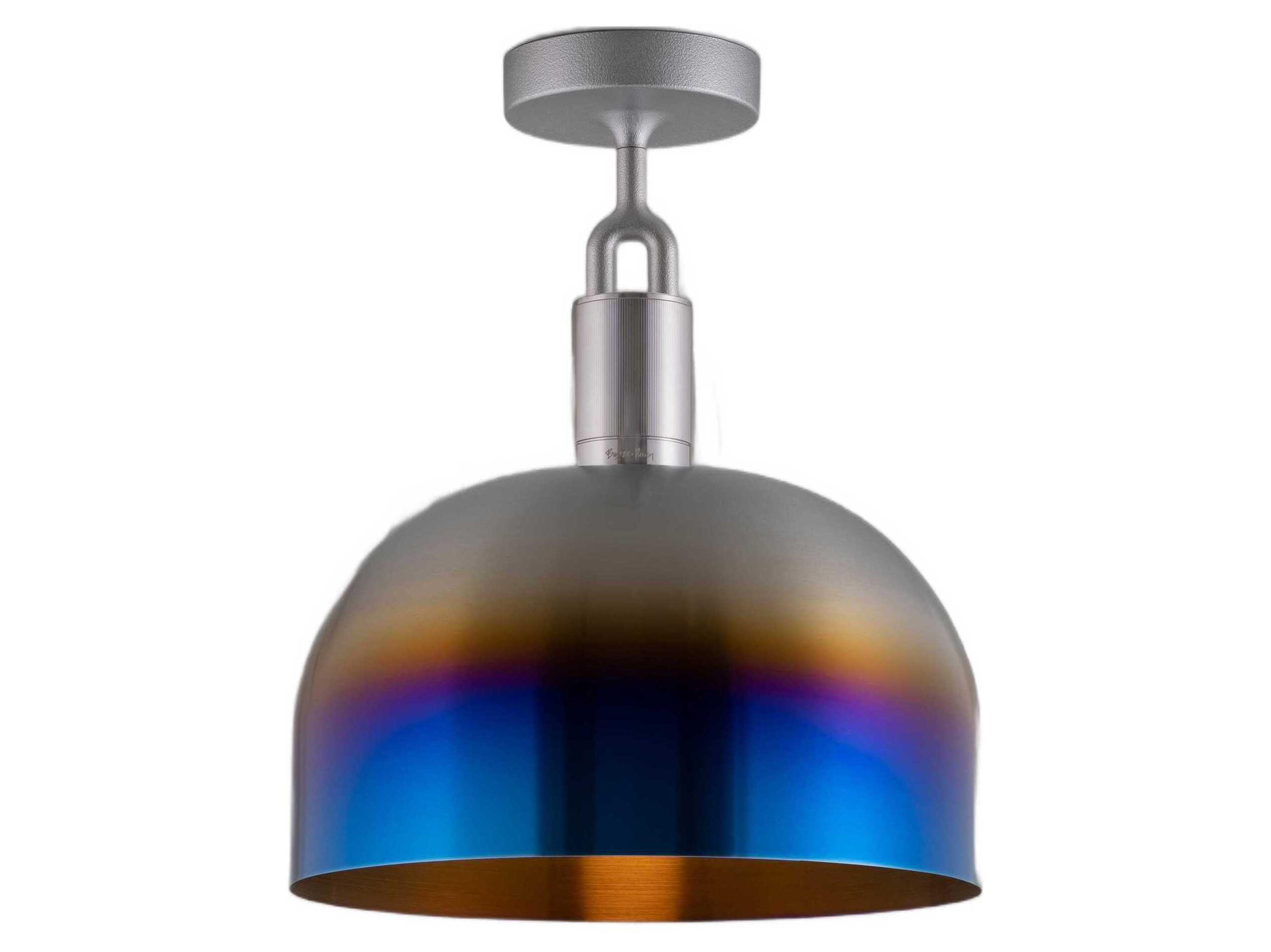 Buster + Punch Forked 1-Light Burnt Steel Semi Flush Mount