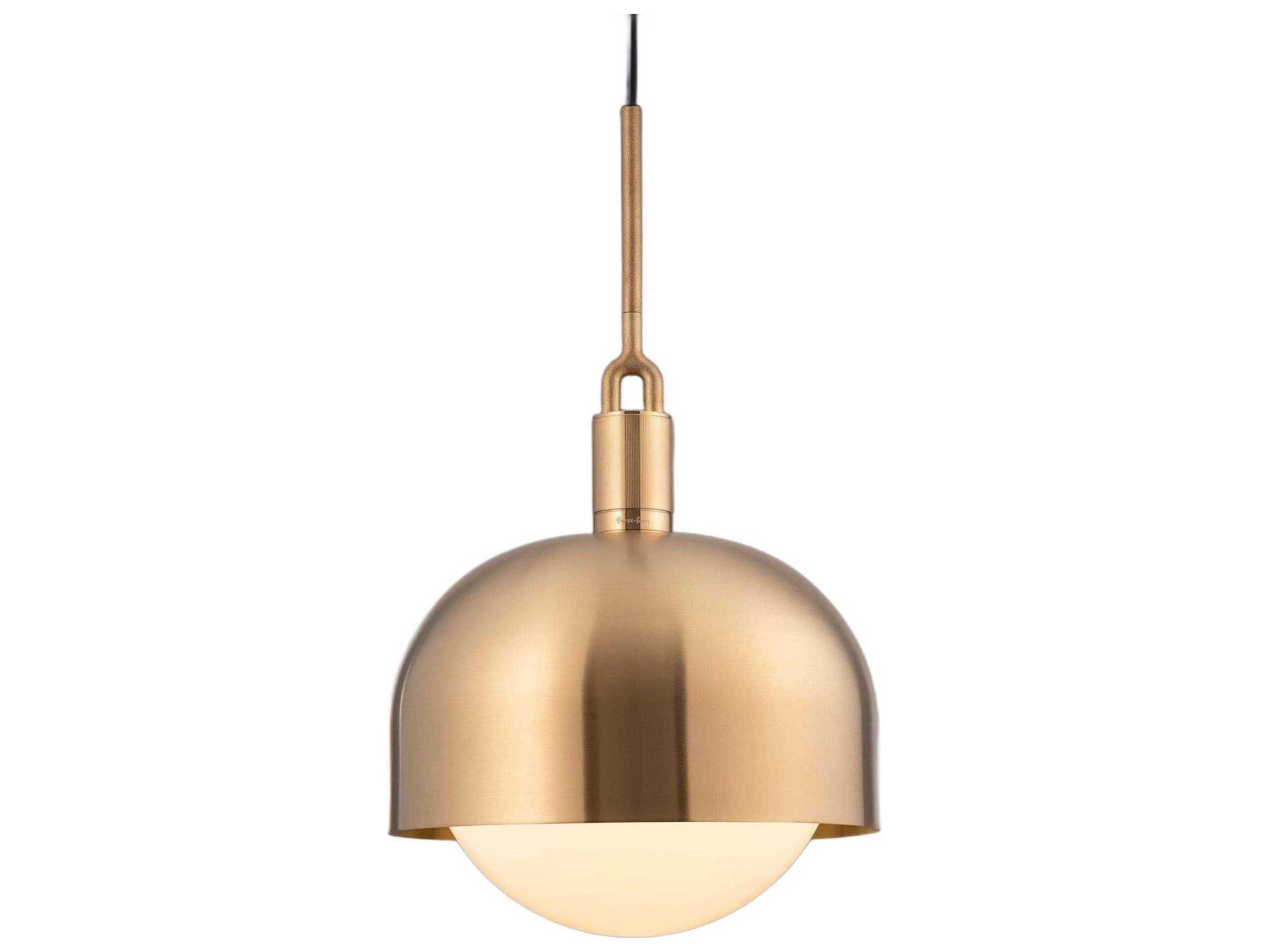 Forked 1-Light Brass Pendant