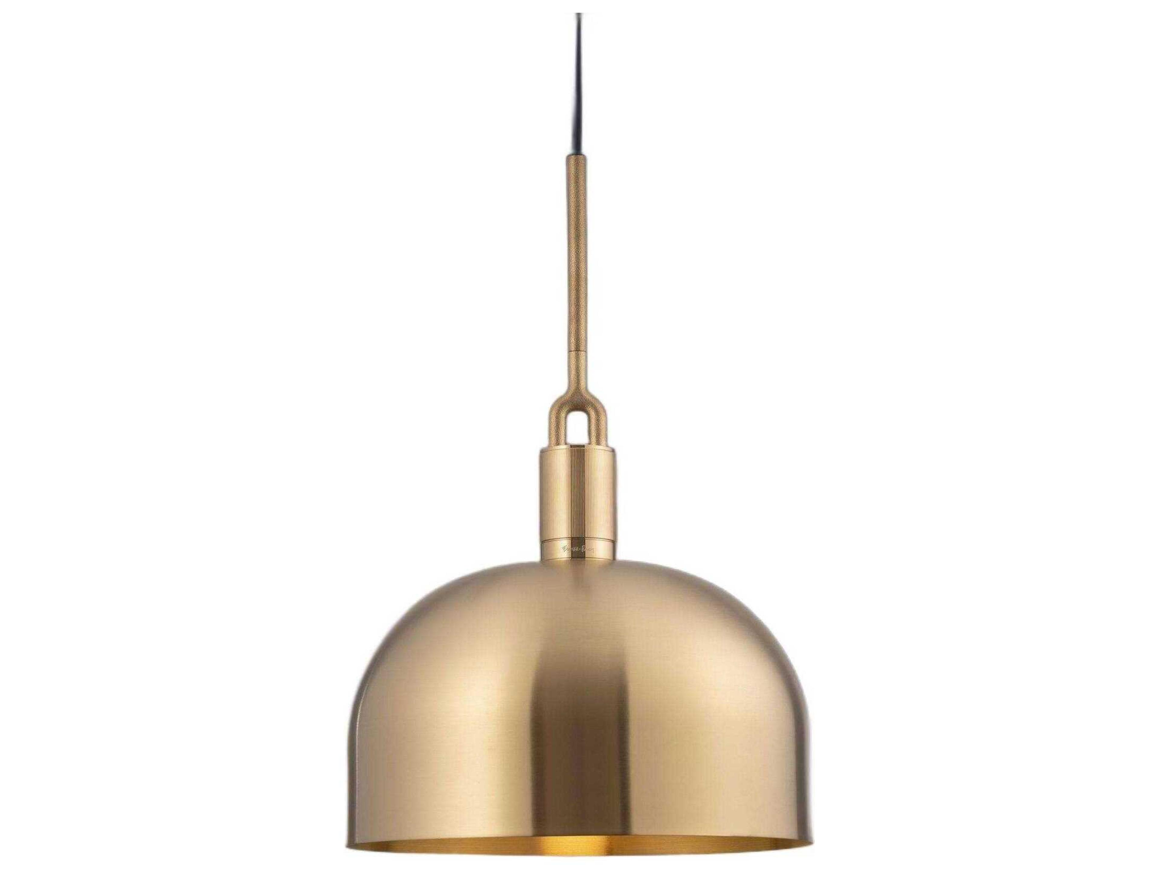 Forked 1-Light Brass Pendant