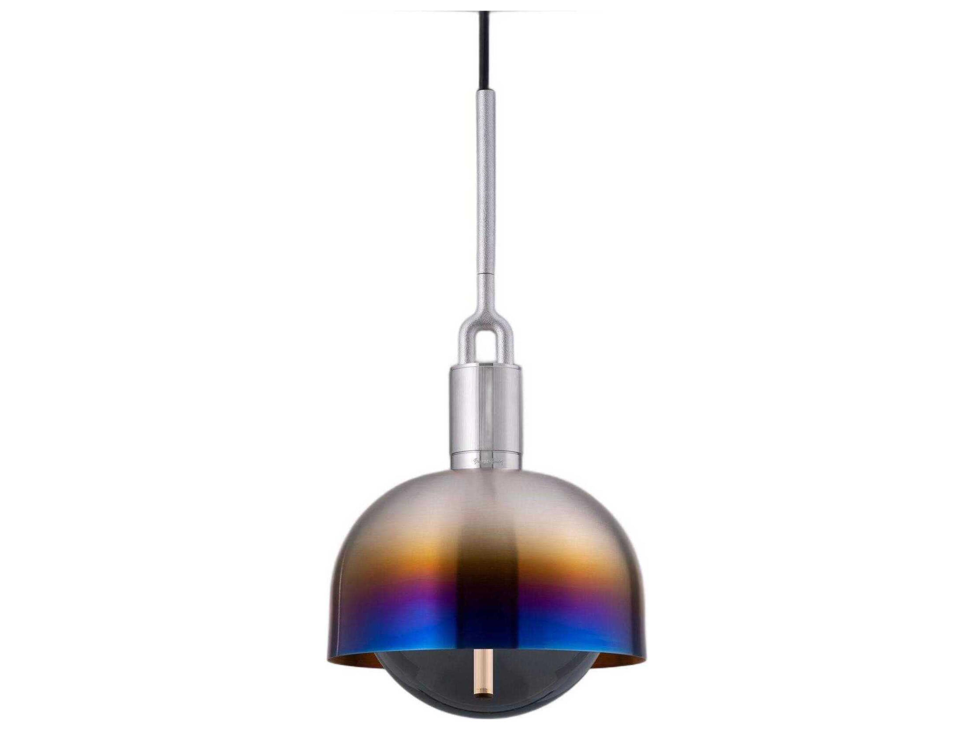 Buster + Punch Forked 1-Light Burnt Steel Mini Pendant