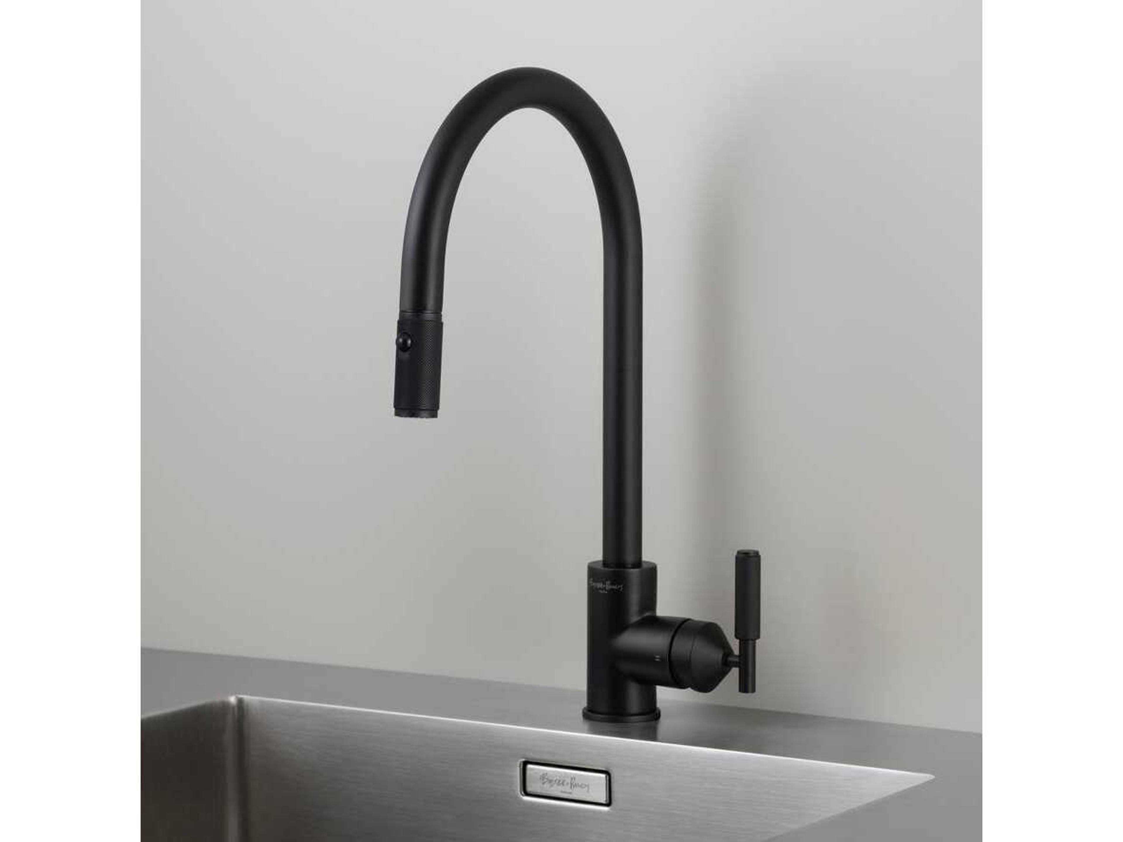 Welders Black Pull-Out Kitchen Faucet with Dual Spray