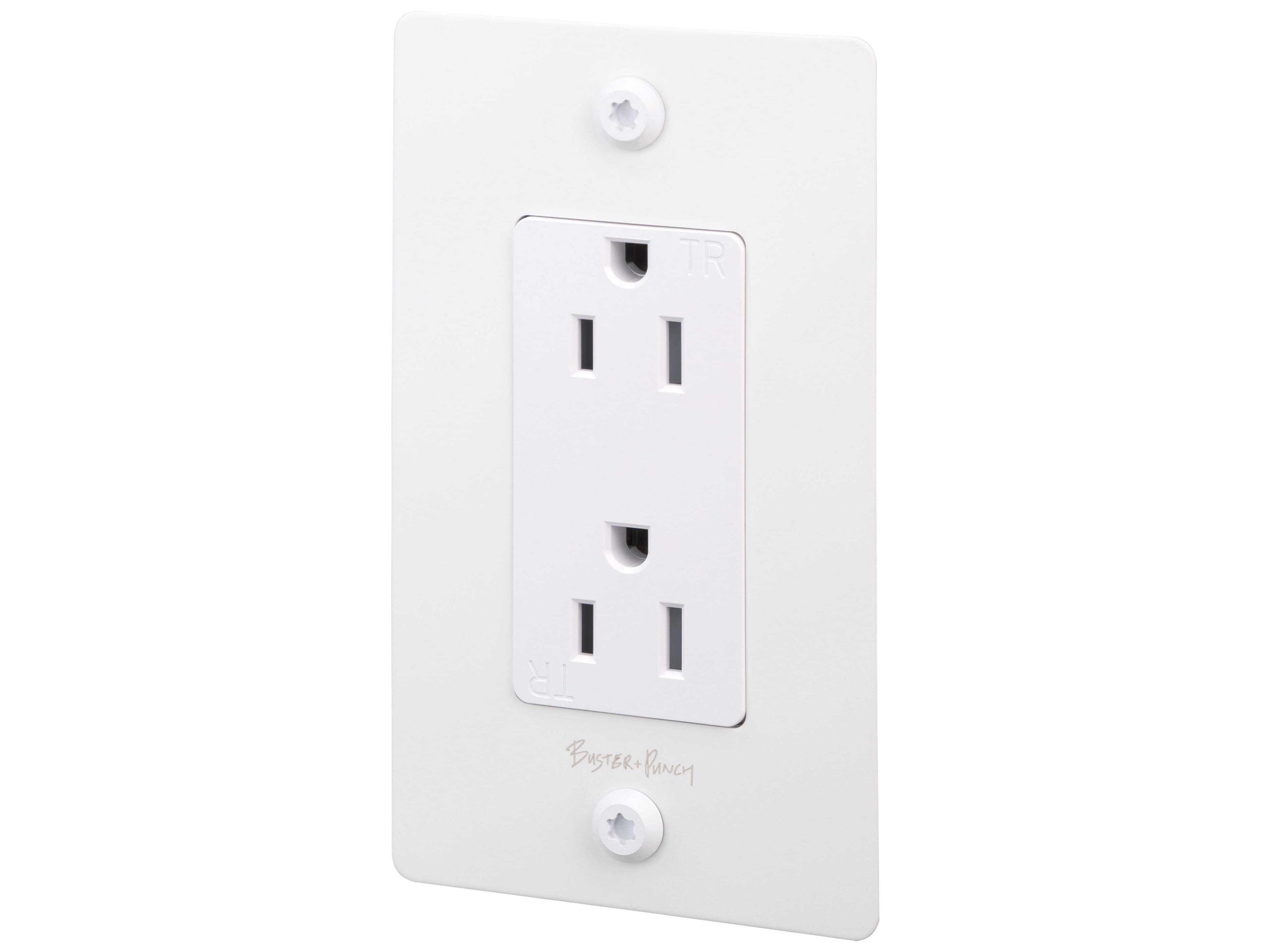 Buster + Punch 1G White Linear Duplex Outlet