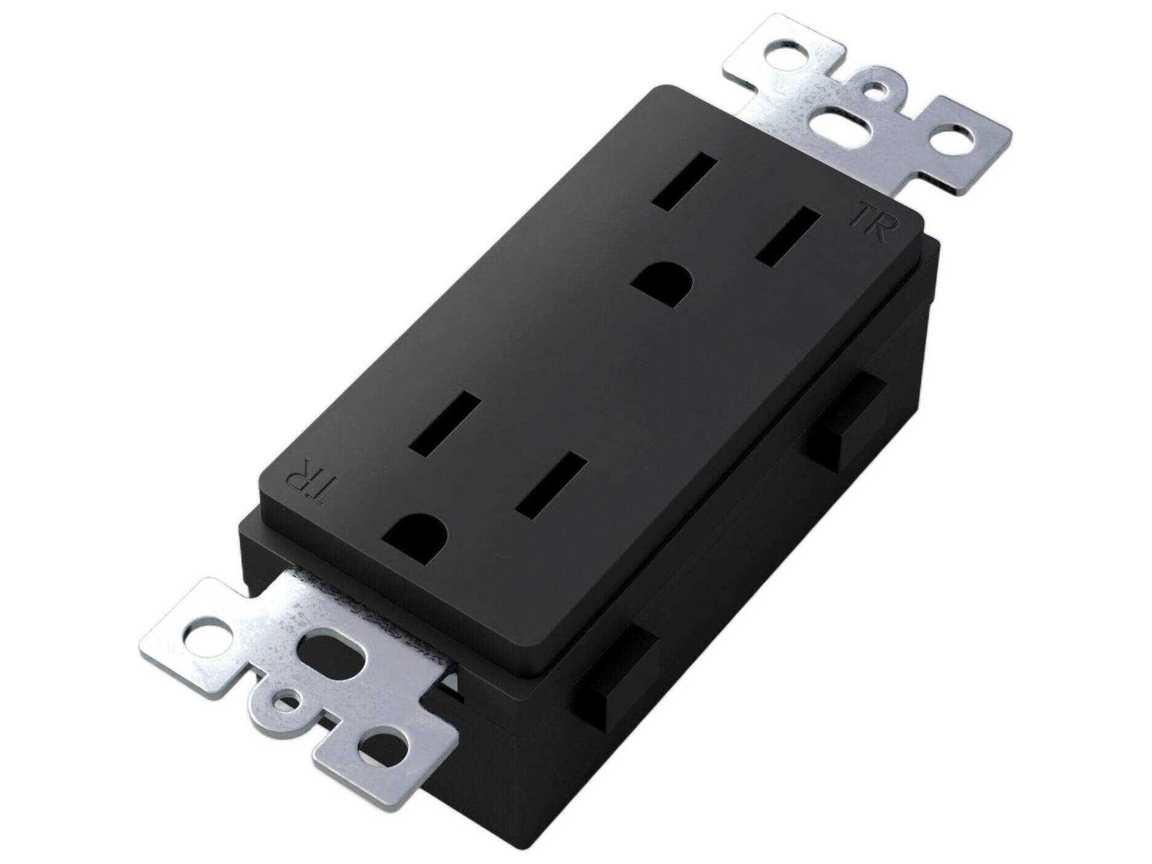 Black Duplex Outlet Module
