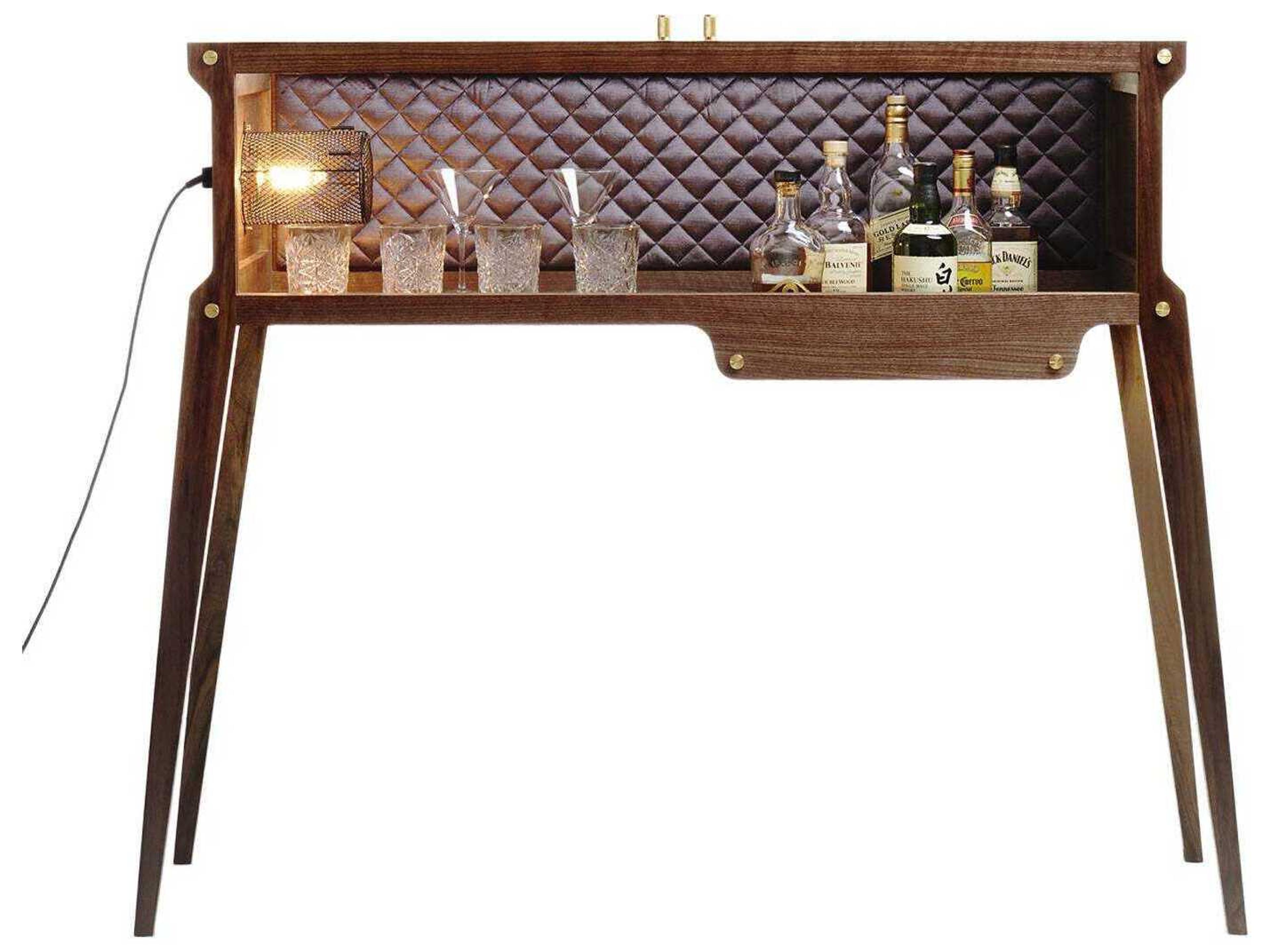 Buster + Punch The Rockstar Brown Walnut Wood American Bar Cabinet