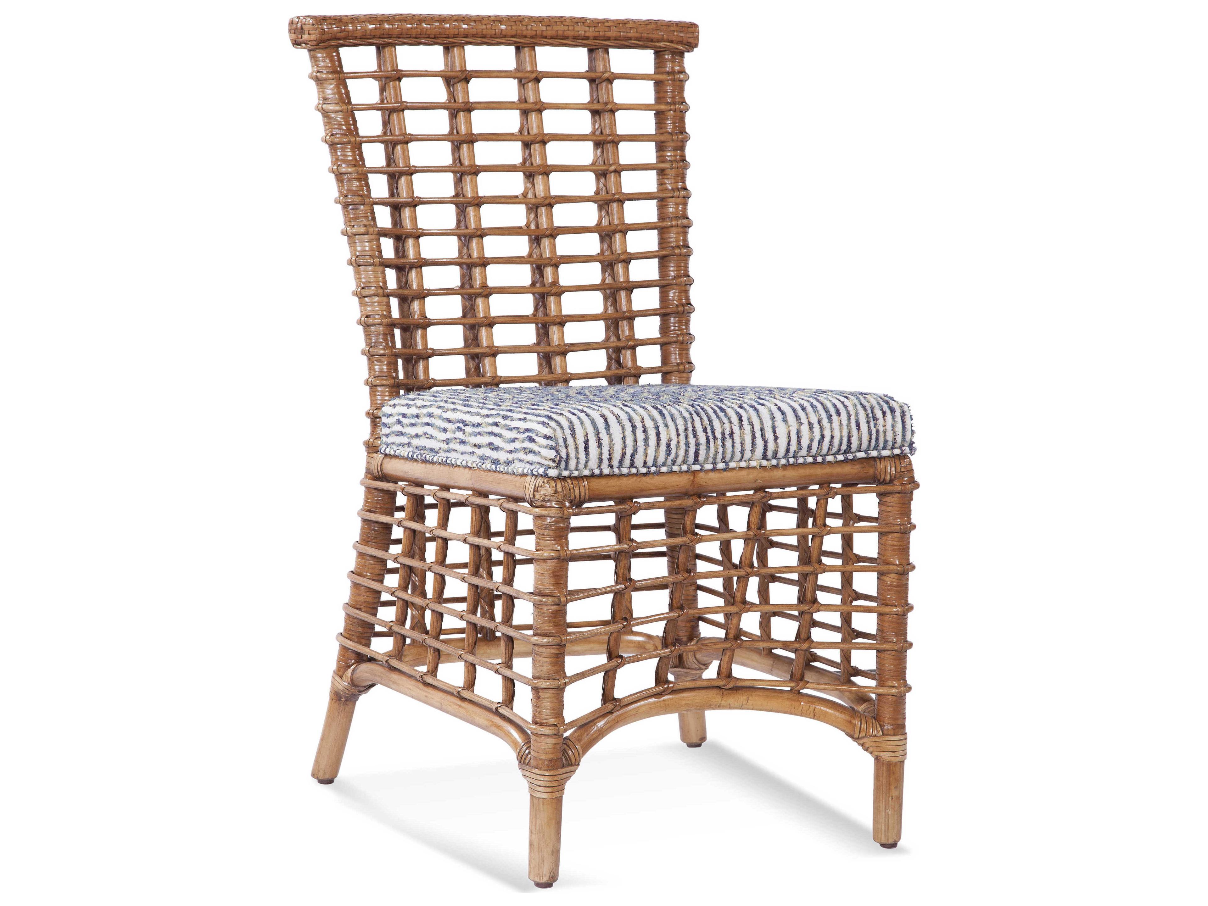 Braxton Culler Bridgehampton Rattan Brown Upholstered Side Dining Chair