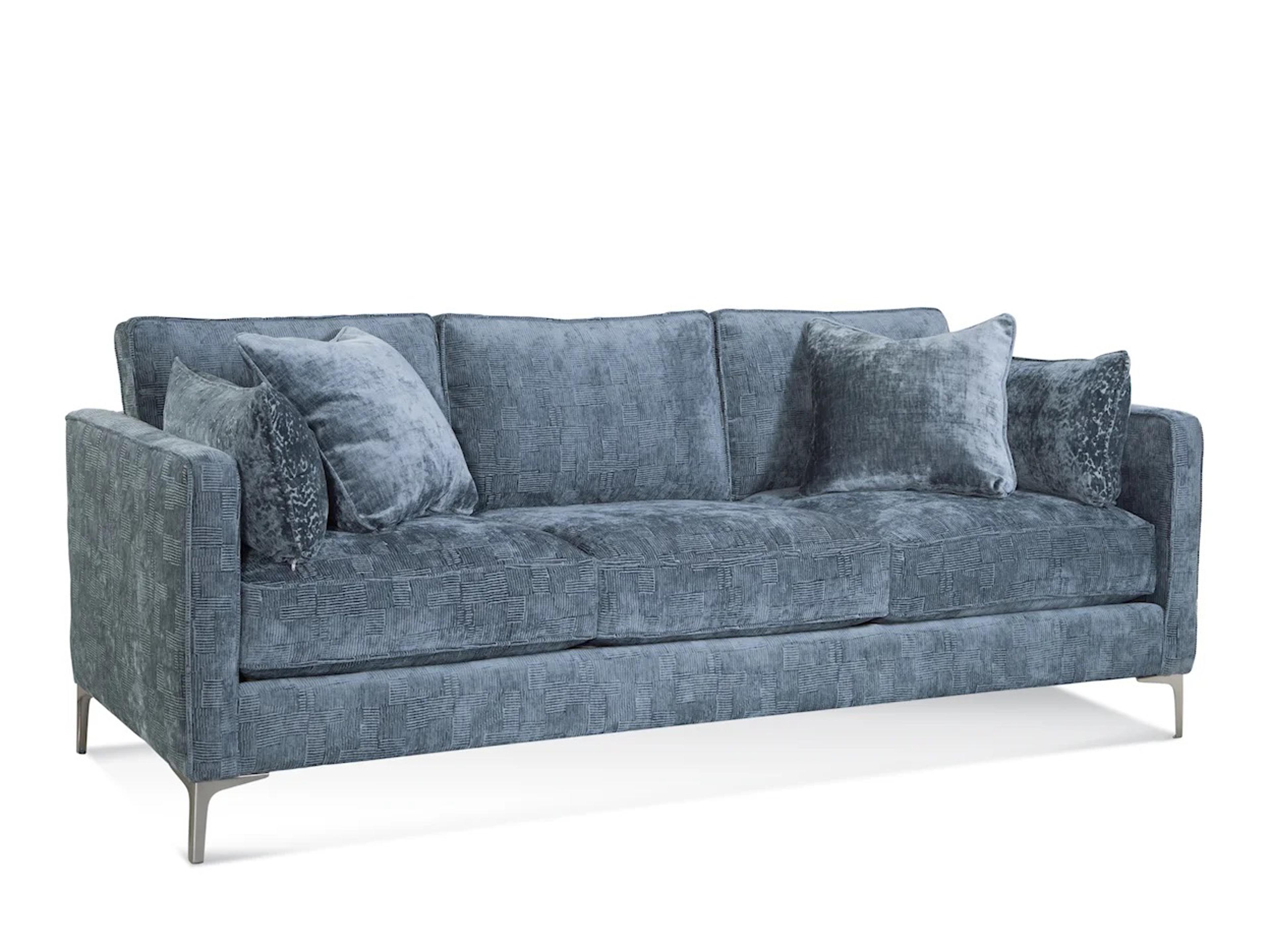 Braxton Culler Lenox Satin Nickel Upholstered Sofa