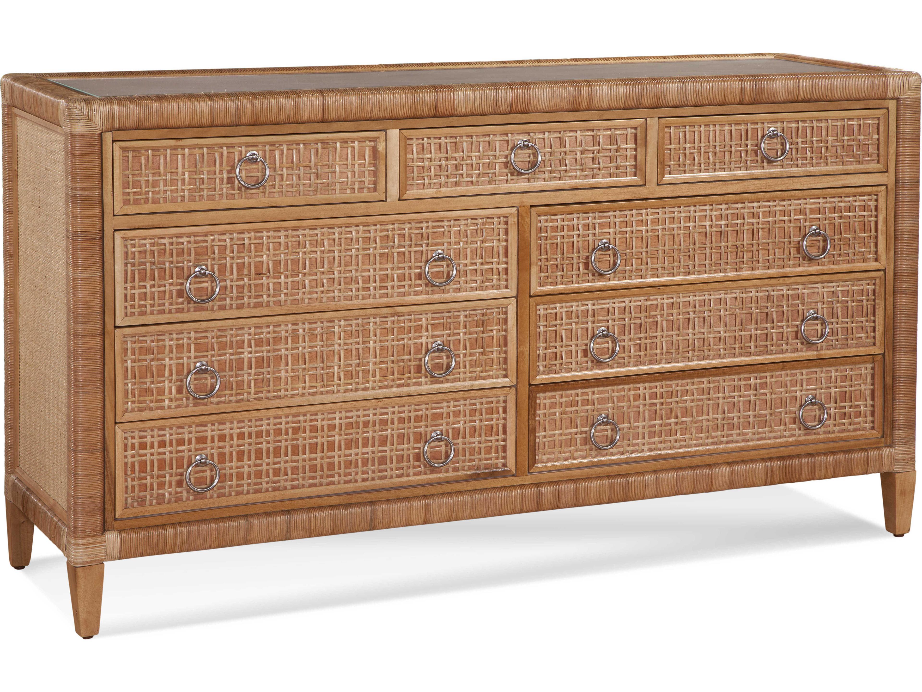Braxton Culler Naples 9-Drawers Brown Rattan Double Dresser