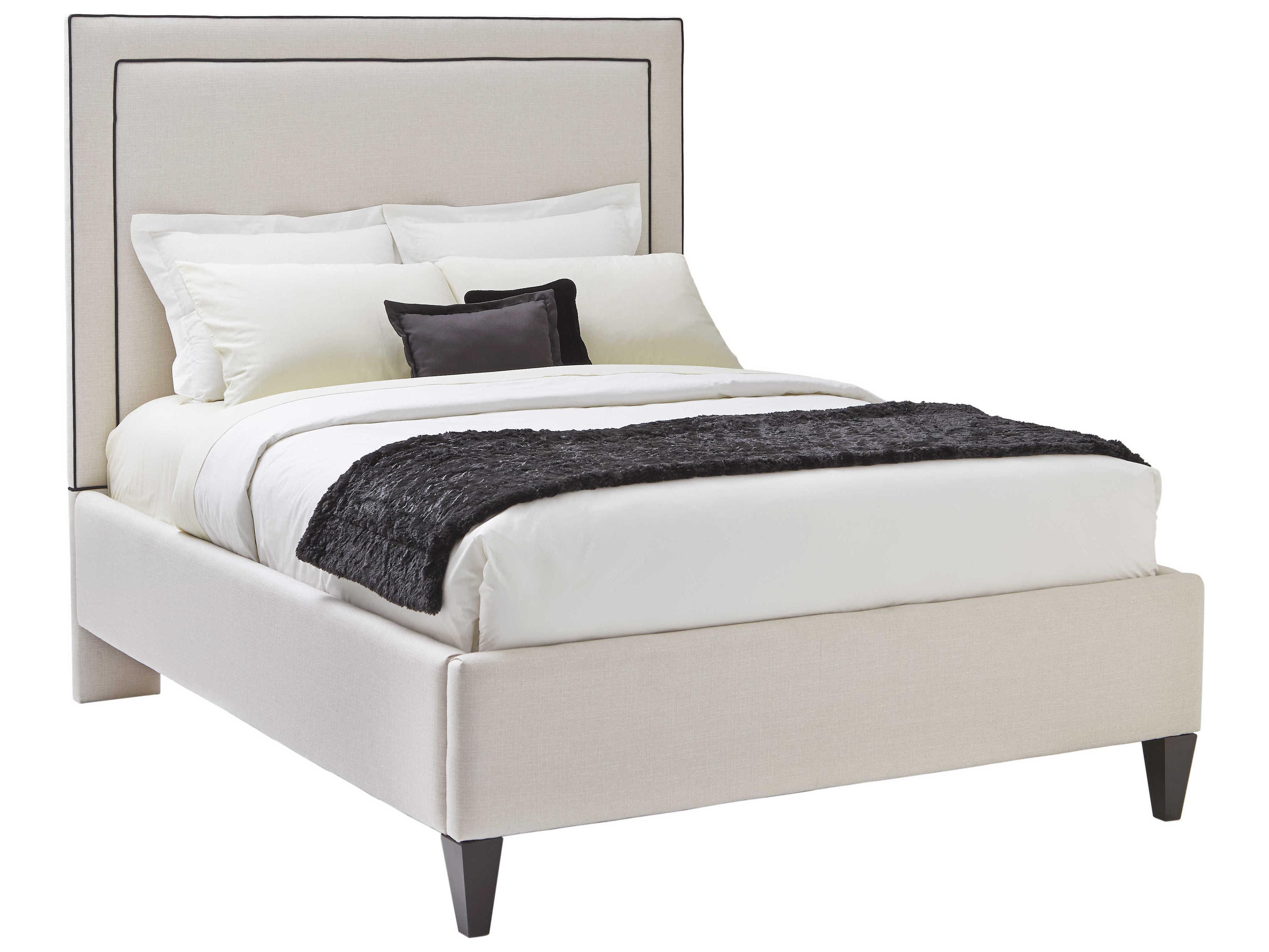 Braxton Culler Emory Beige Hardwood Upholstered Queen Panel Bed