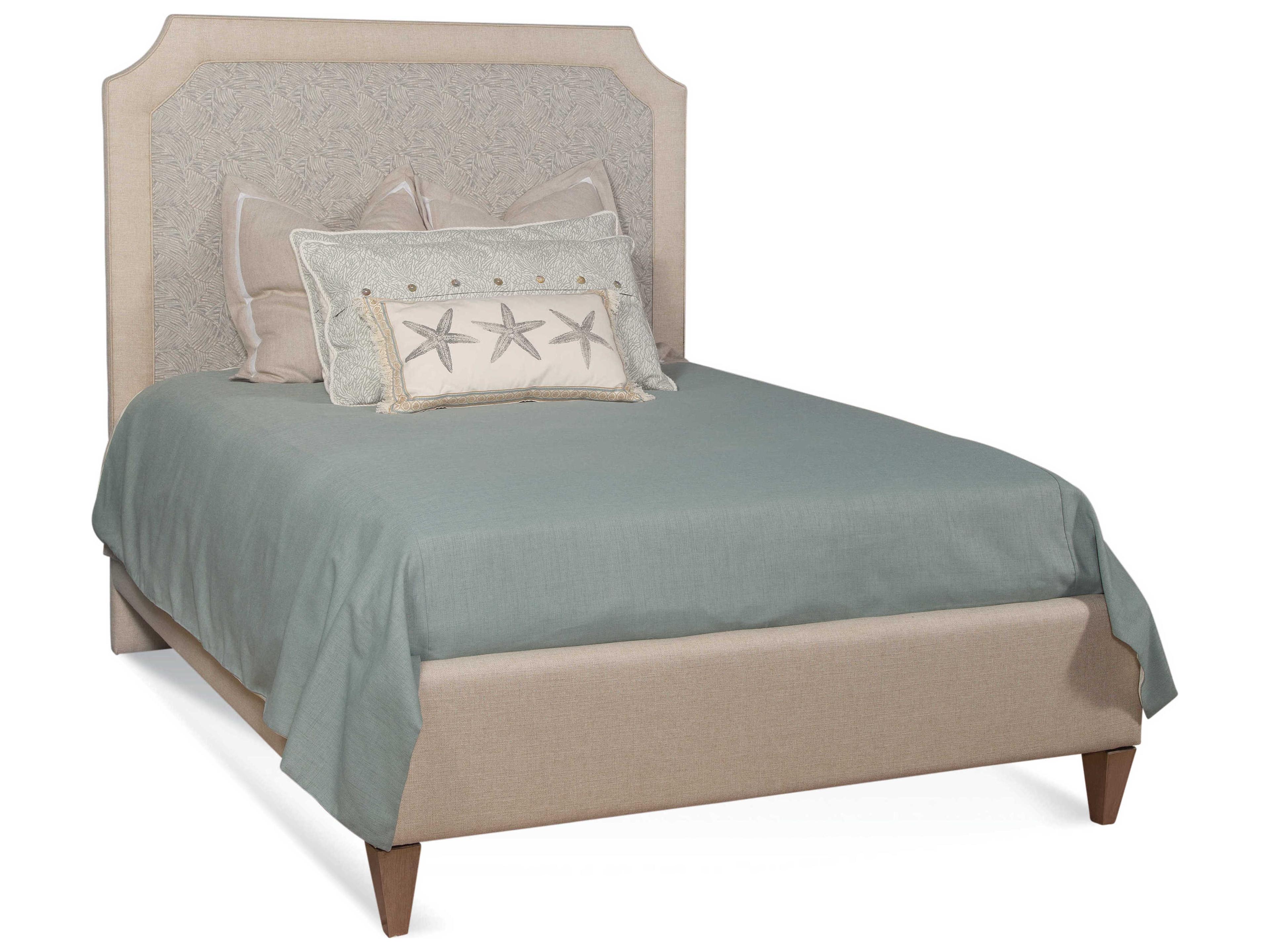 Chandler Beige Hardwood Upholstered Queen Panel Bed