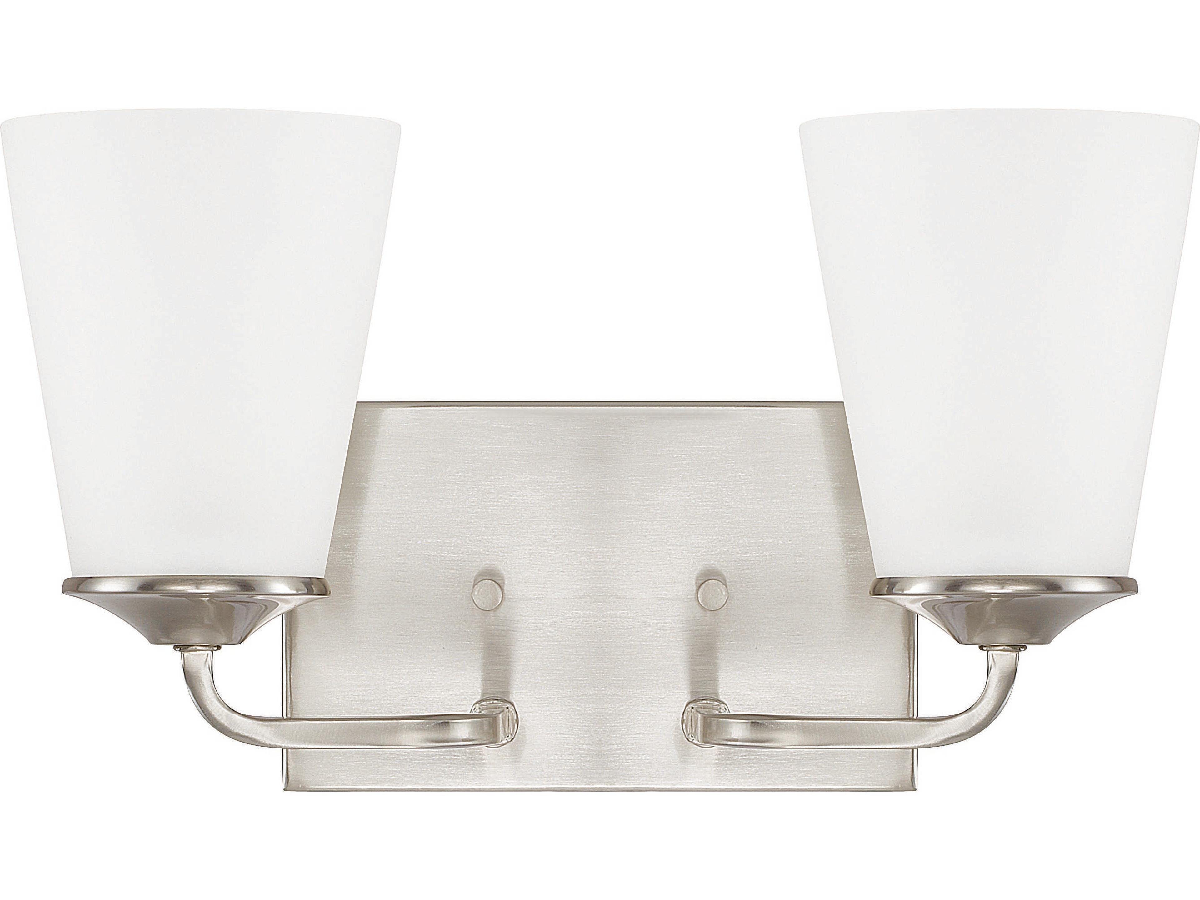 Capital Lighting Braylon 2-Light Brushed Nickel Glass Vanity Light