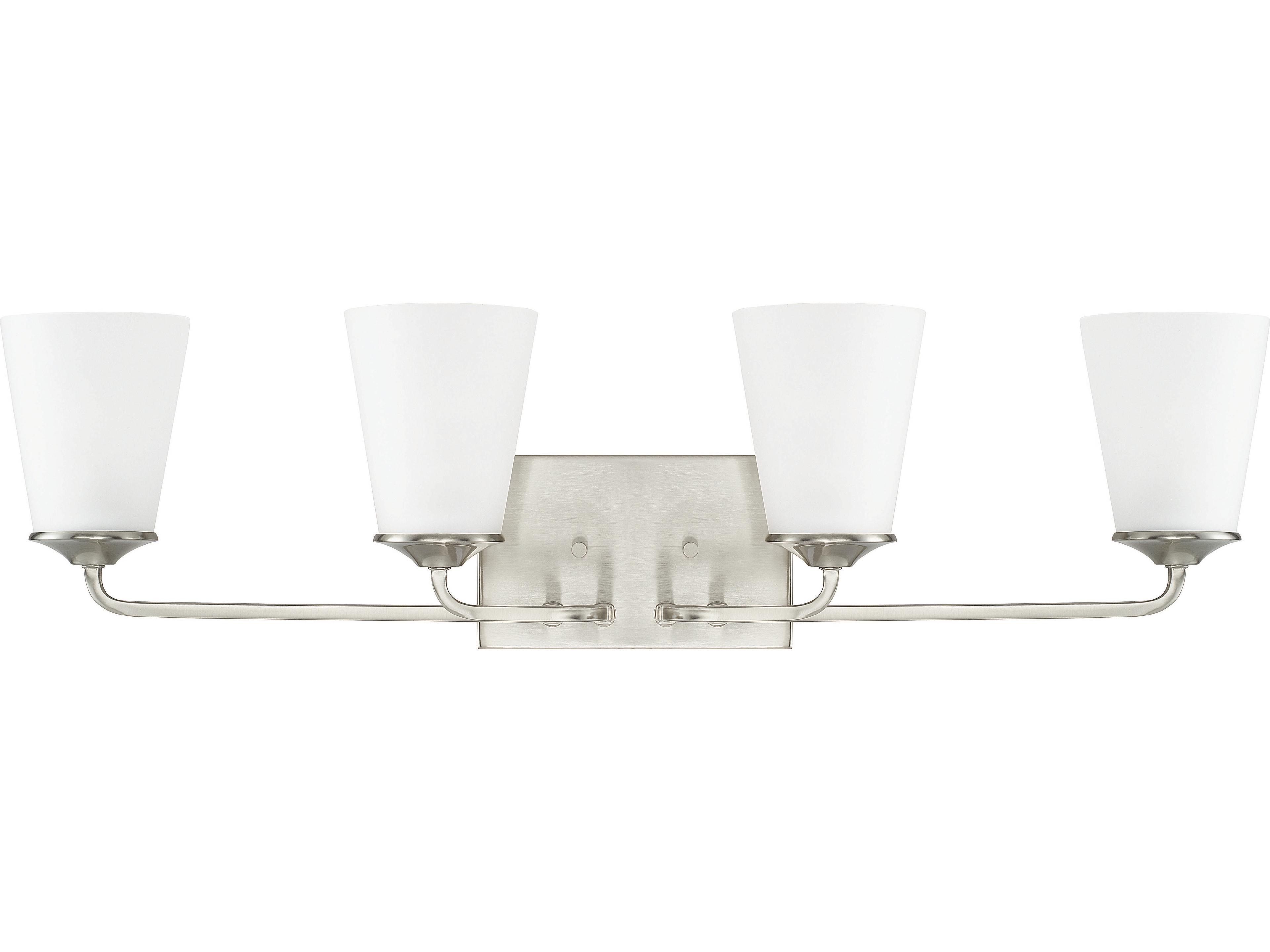 Capital Lighting Braylon 4-Light Brushed Nickel Glass Vanity Light