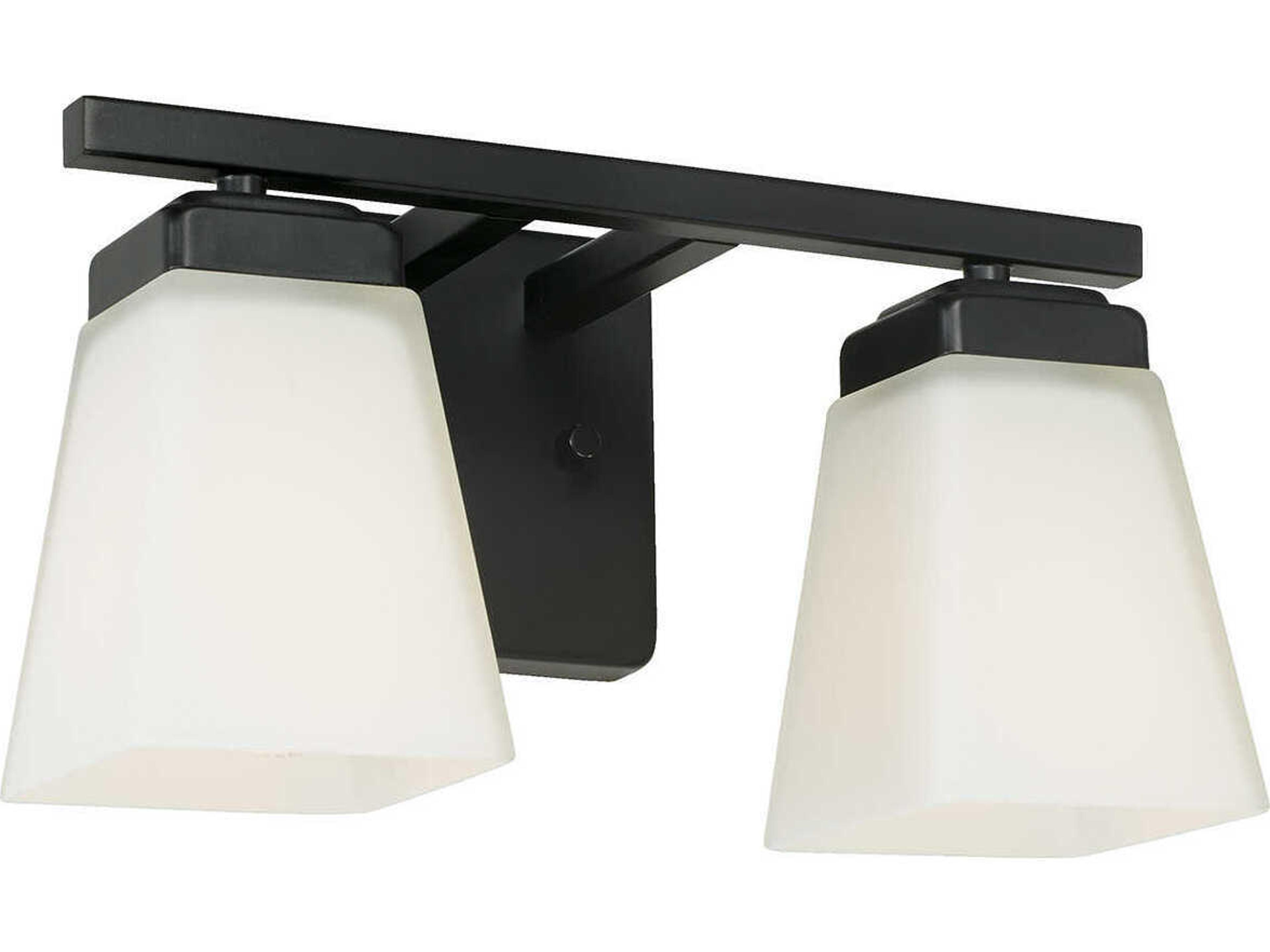 Capital Lighting Baxley 2-Light Matte Black Glass Vanity Light