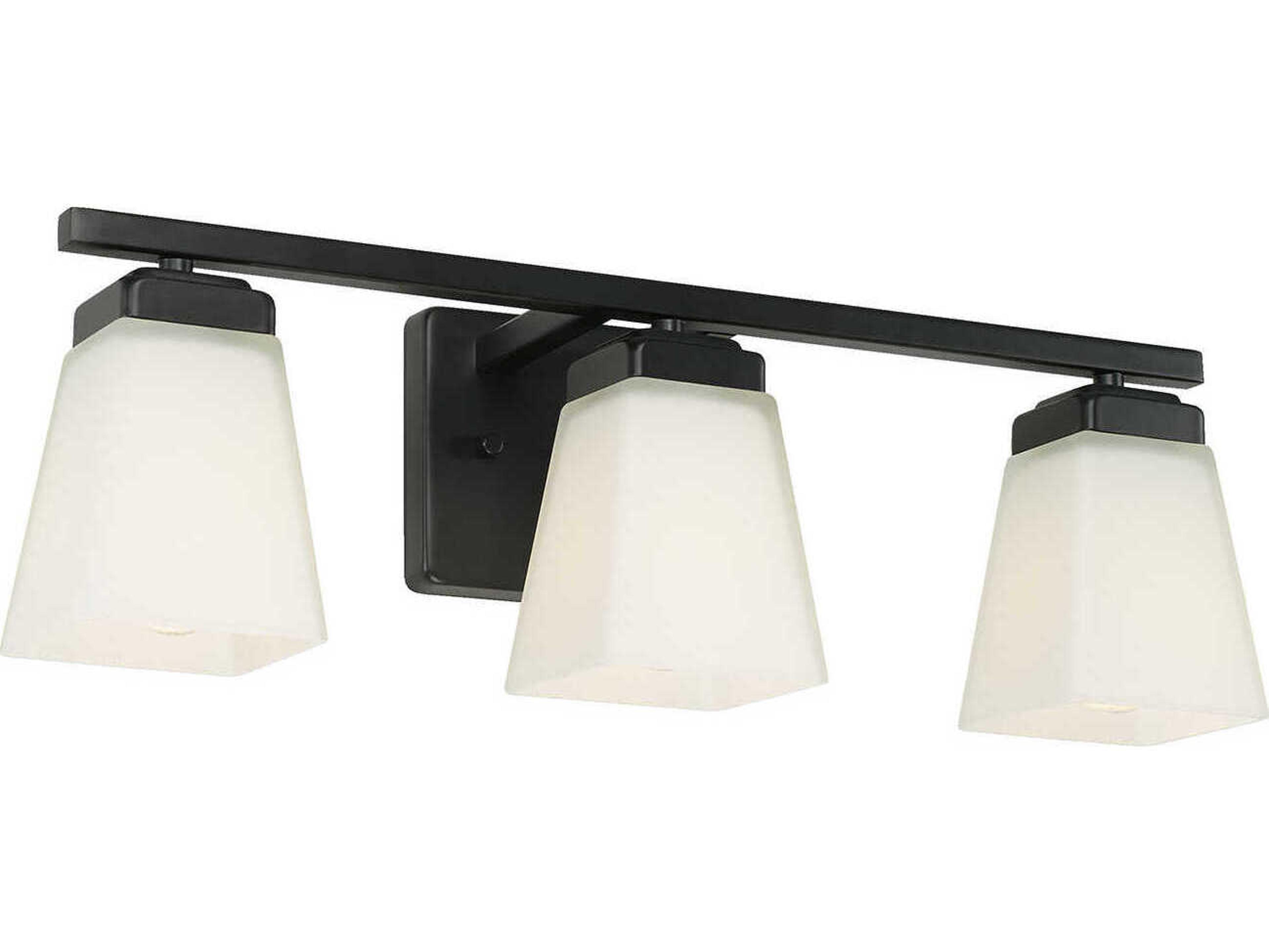 Capital Lighting Baxley 3-Light Matte Black Glass Vanity Light
