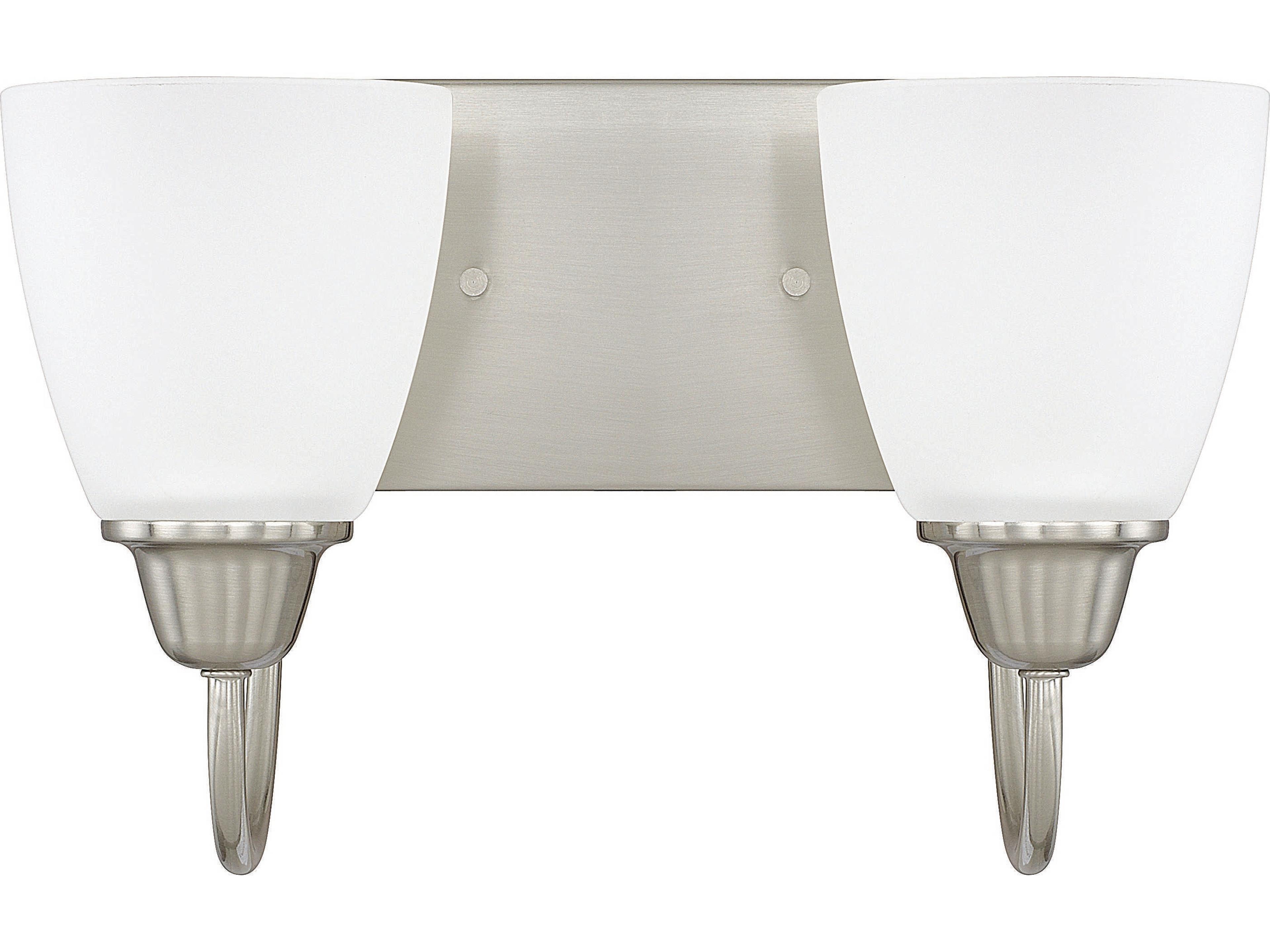 Capital Lighting Trenton 2-Light Brushed Nickel Glass Vanity Light