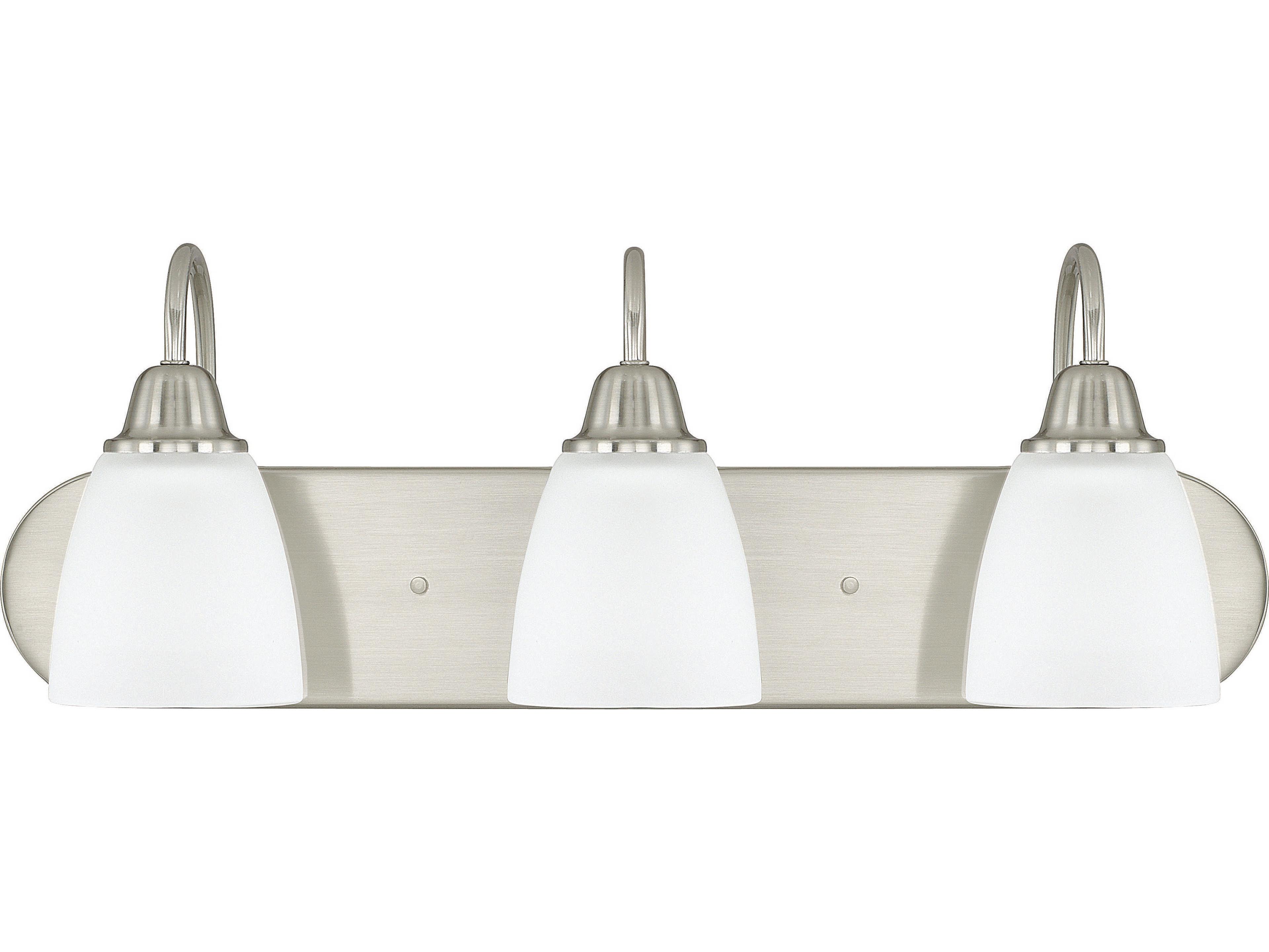 Capital Lighting Trenton 3-Light Brushed Nickel Glass Vanity Light