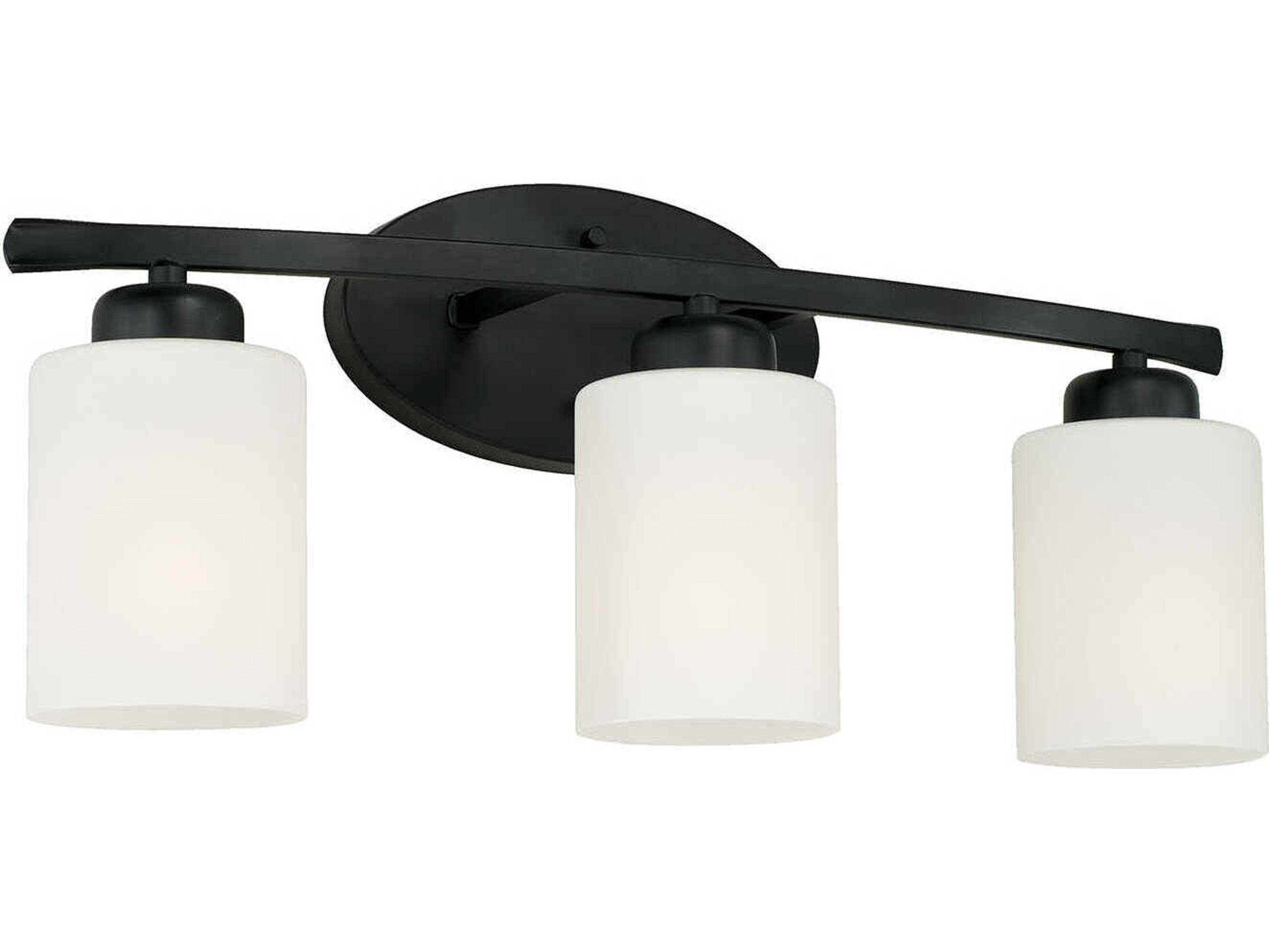 Capital Lighting Dixon 3-Light Matte Black Glass Vanity Light