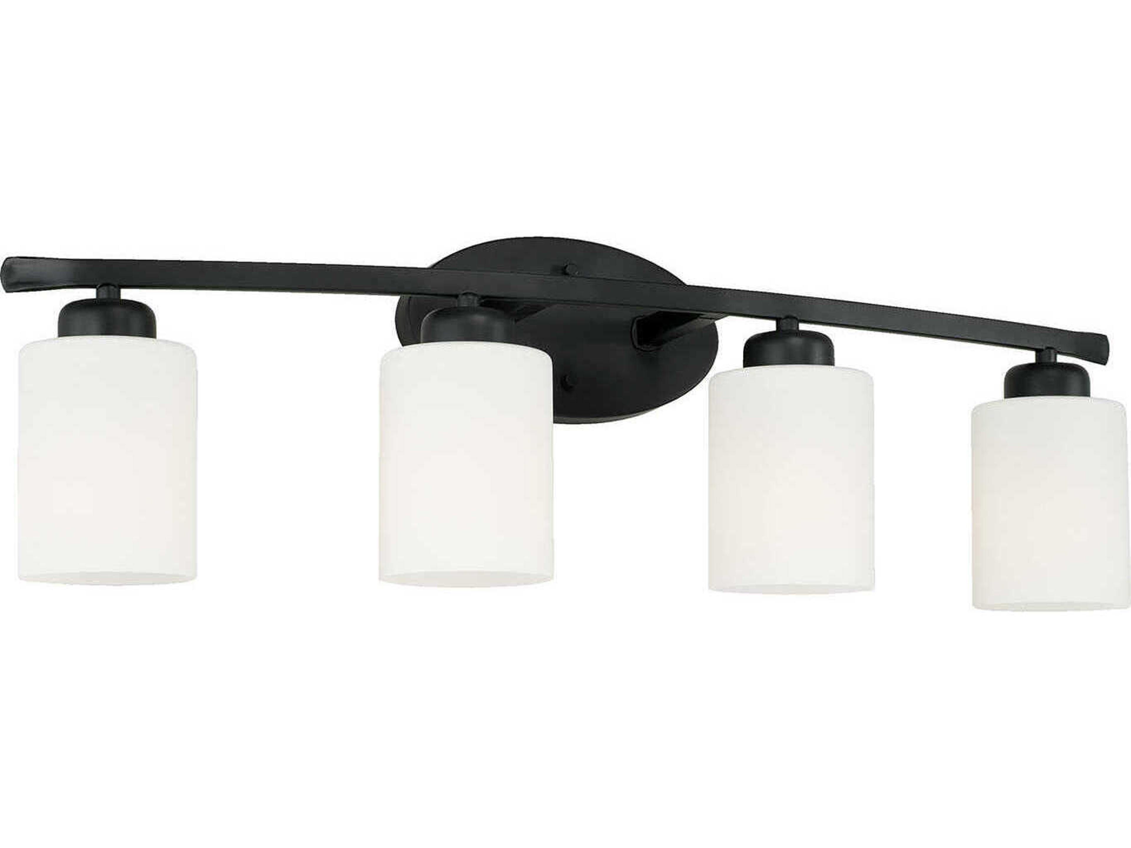 Capital Lighting Dixon 4-Light Matte Black Glass Vanity Light