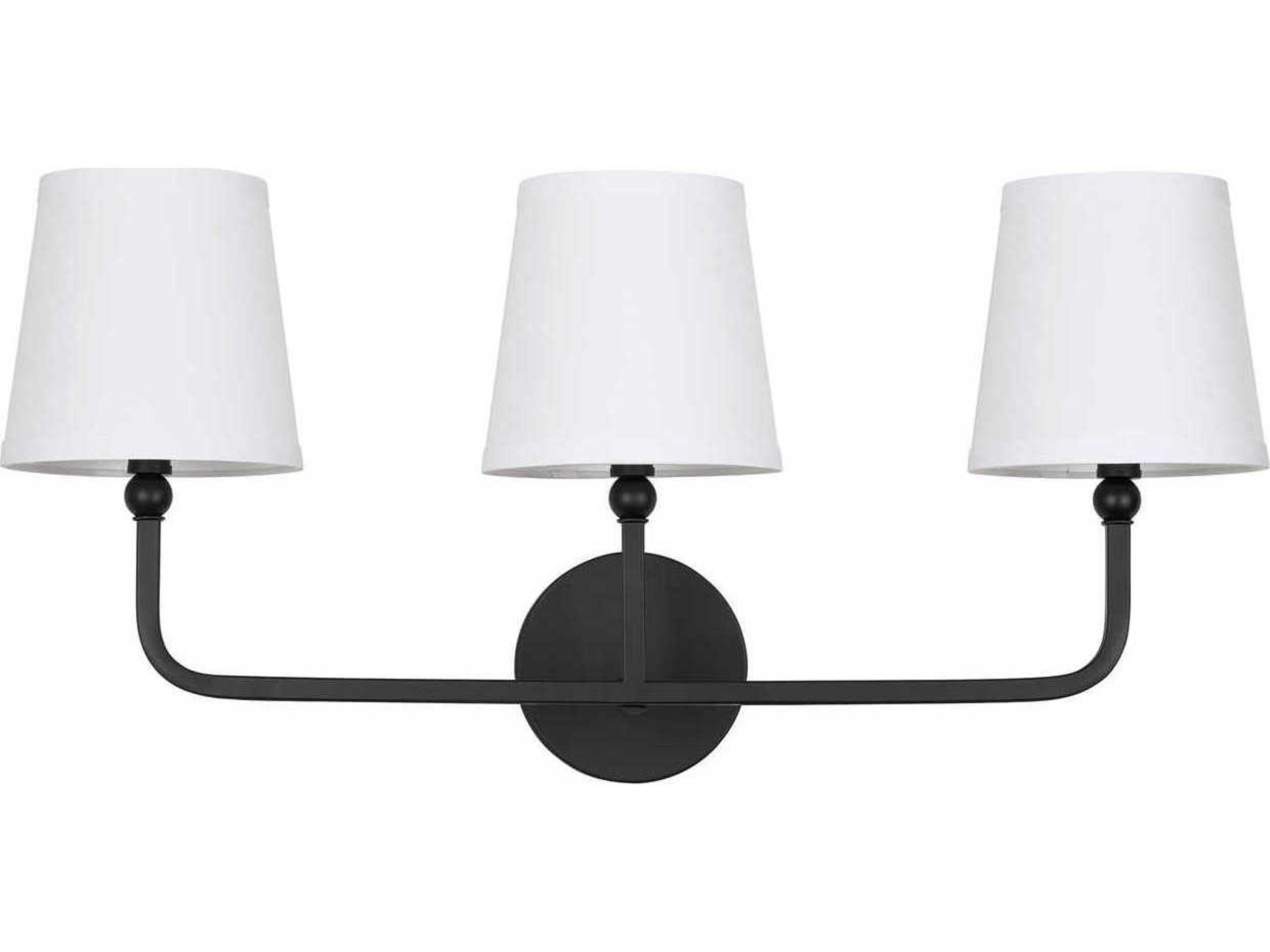 Capital Lighting Dawson 3-Light Matte Black Vanity Light