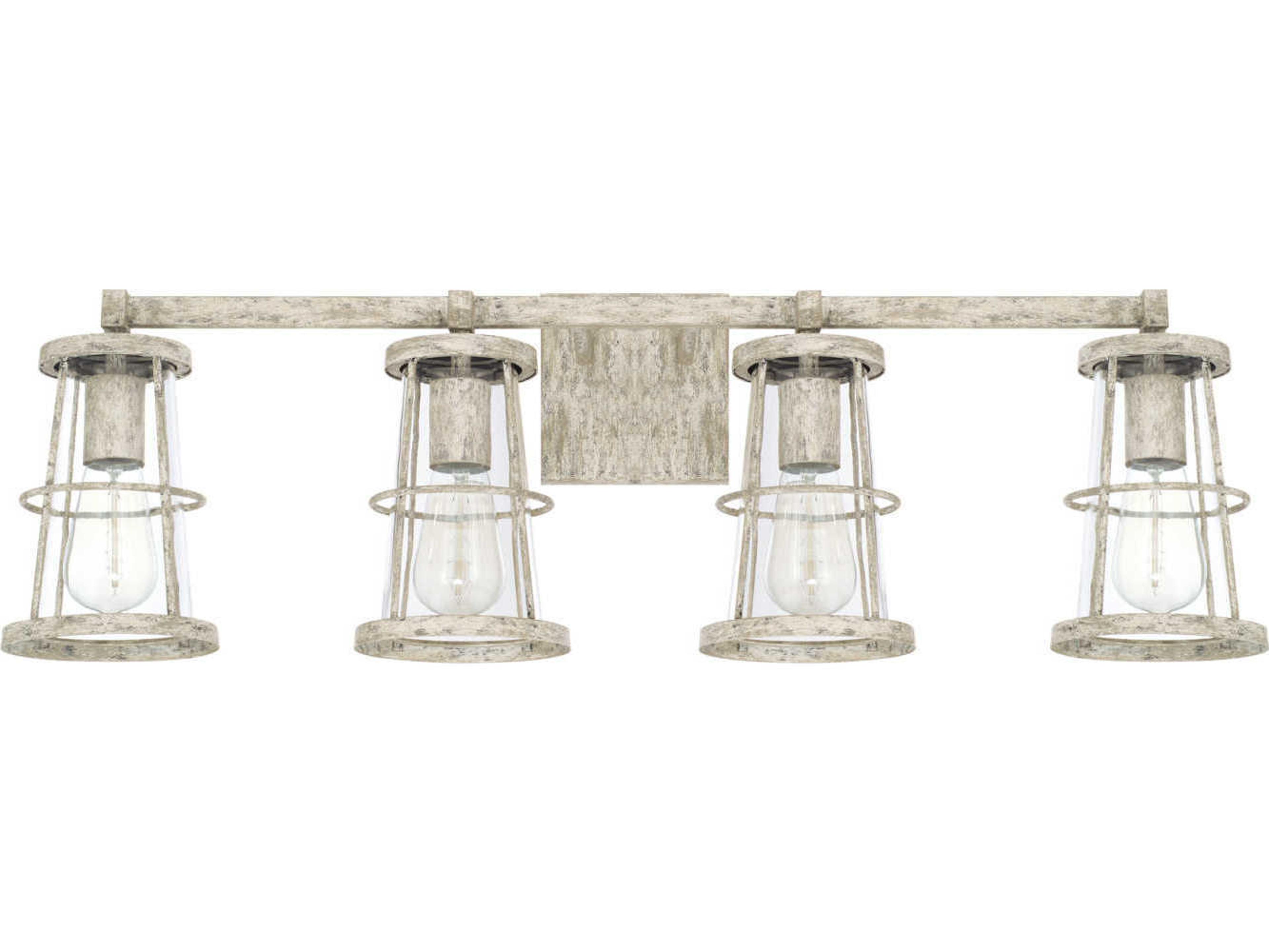 Capital Lighting Beaufort 4-Light Mystic Sand Gray Glass Vanity Light