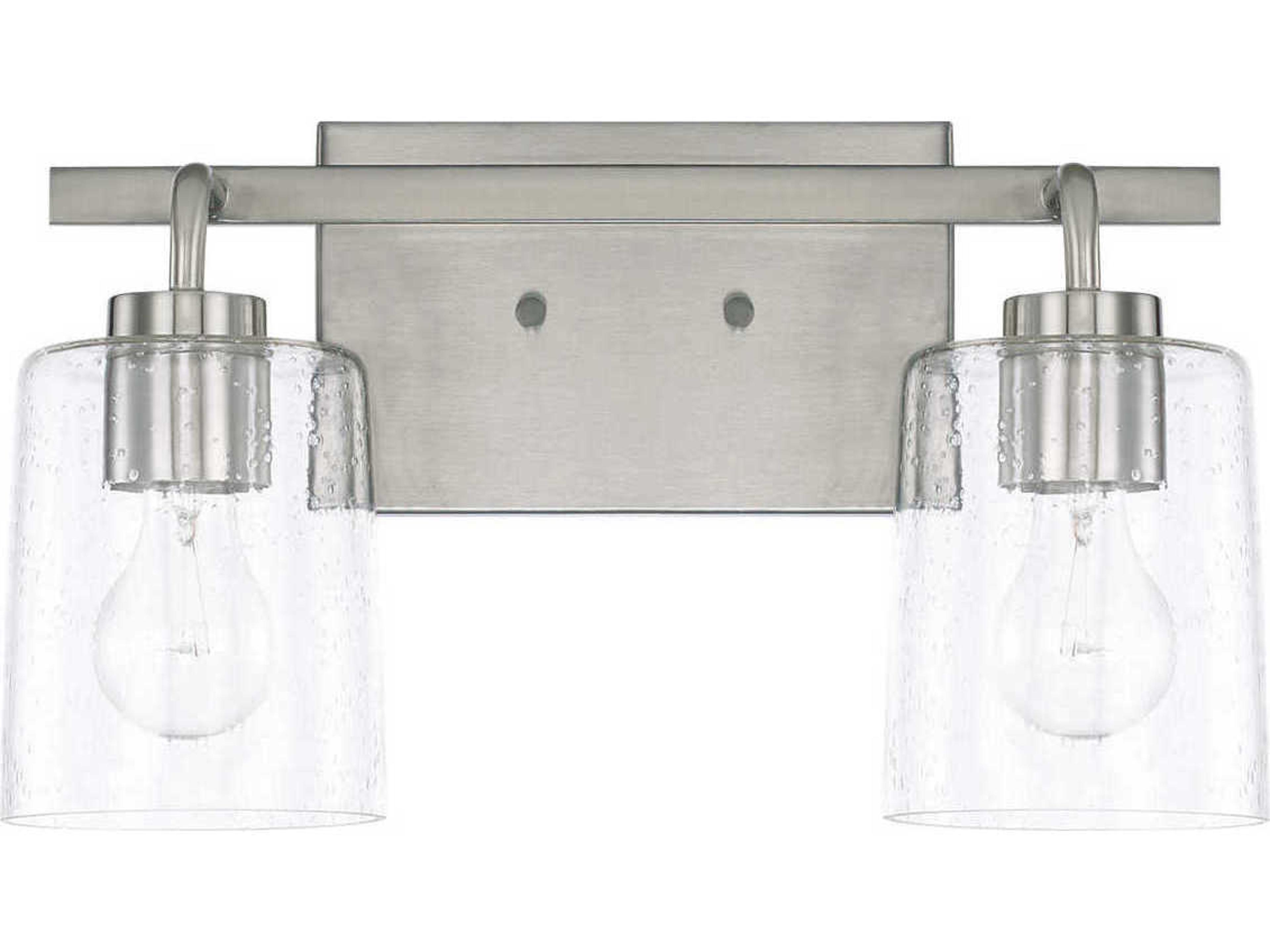 Capital Lighting Greyson 2-Light Brushed Nickel Glass Vanity Light