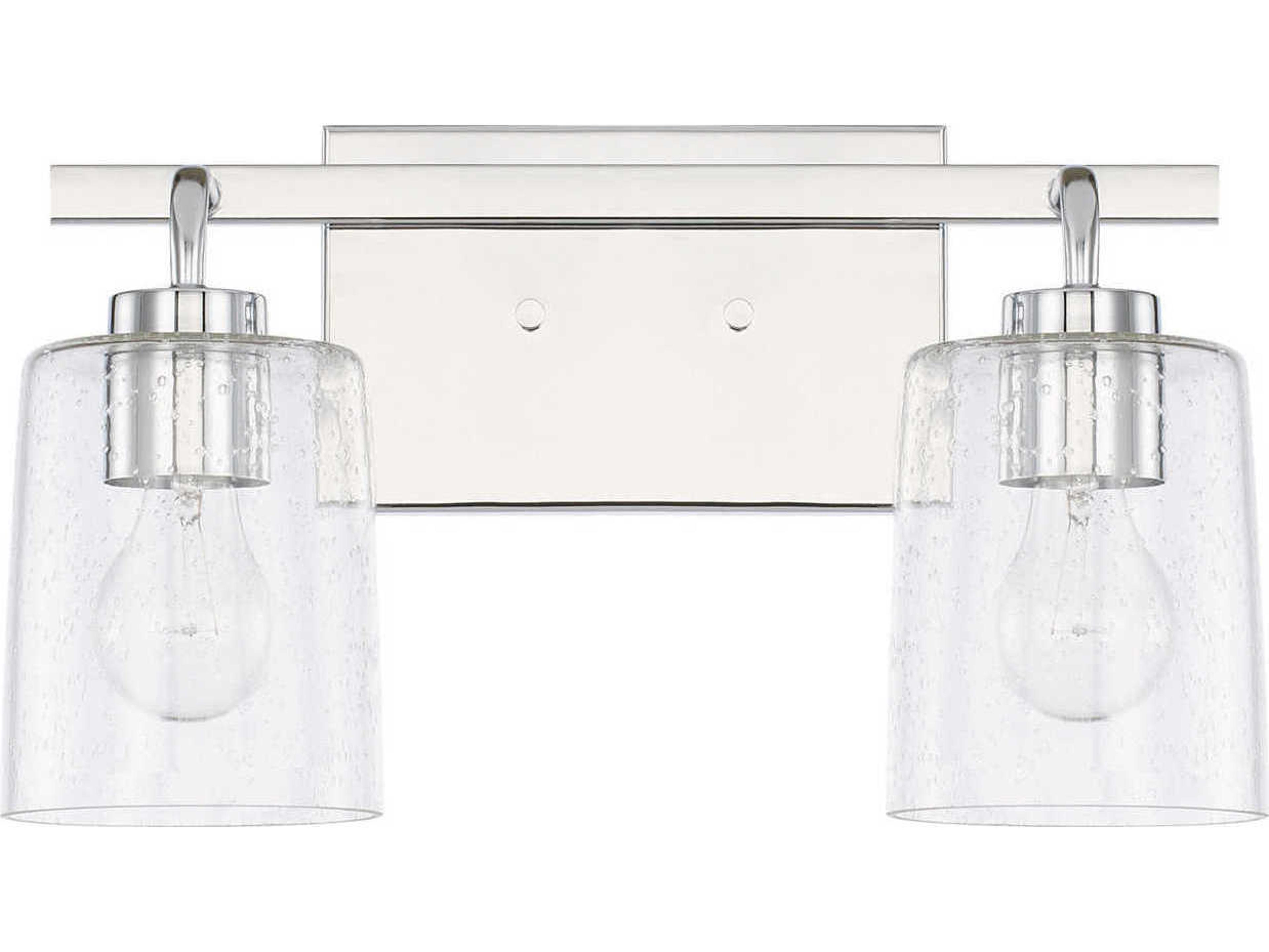 Capital Lighting Greyson 2-Light Chrome Glass Vanity Light