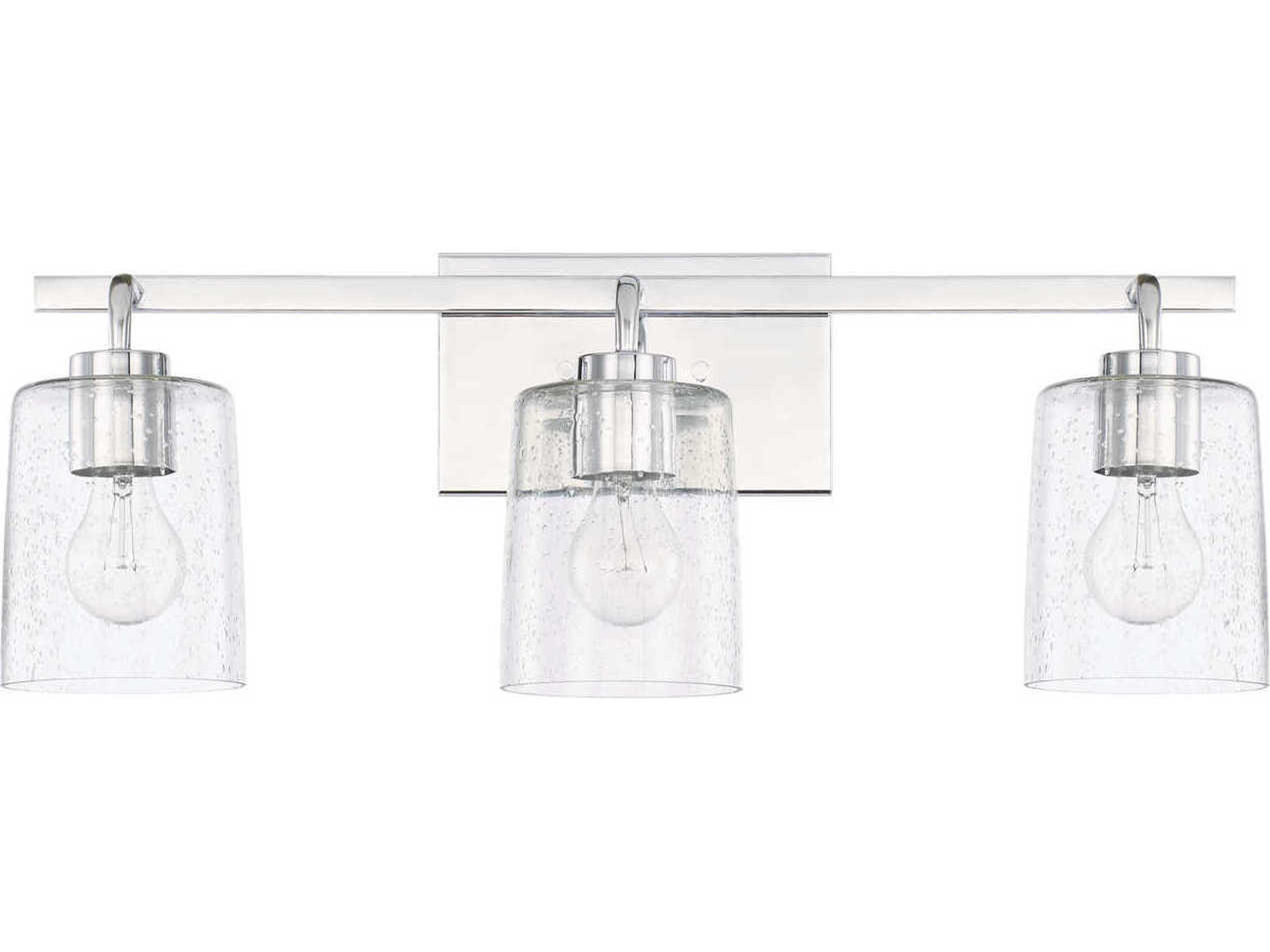 Capital Lighting Greyson 3-Light Chrome Glass Vanity Light