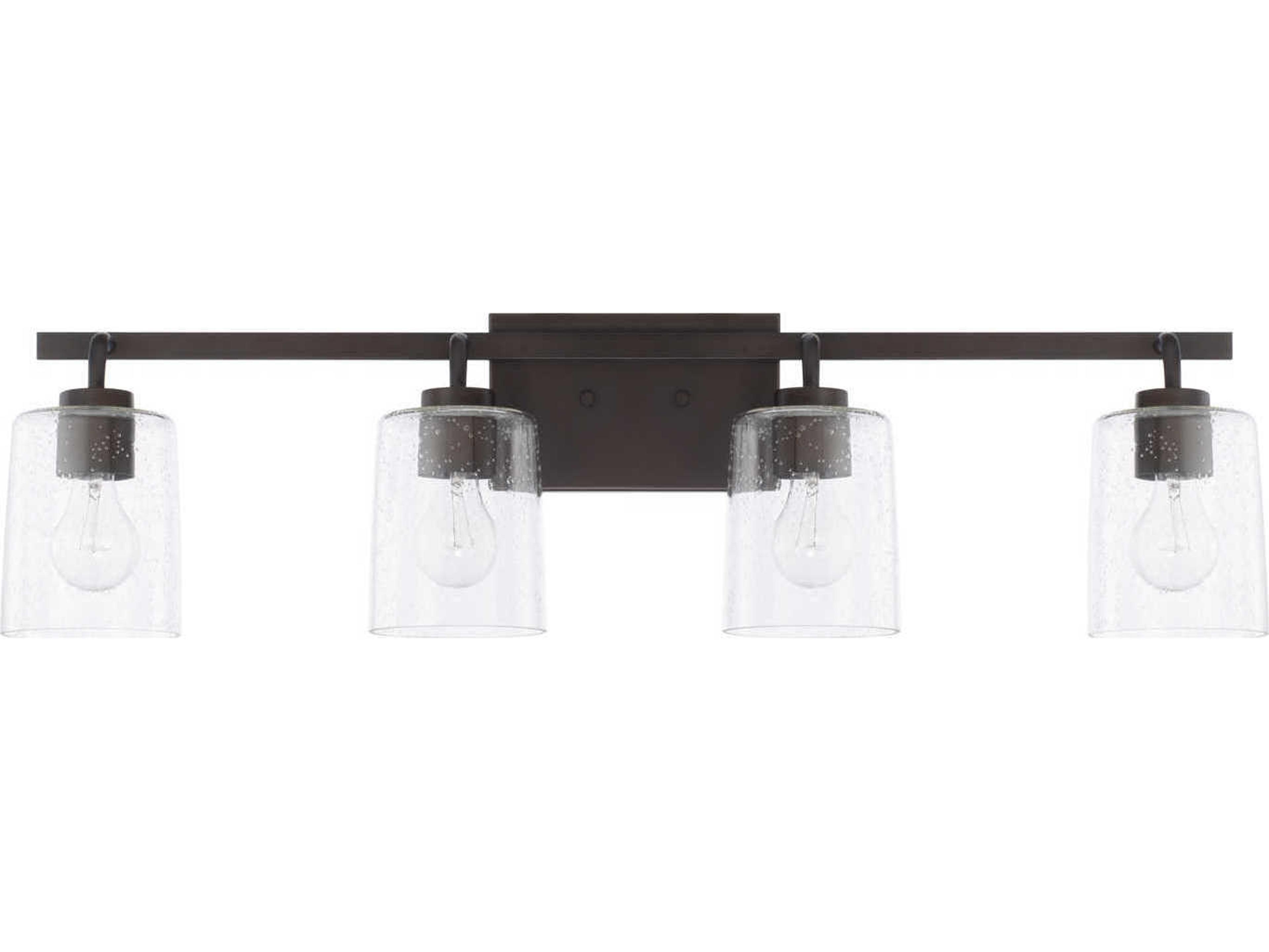 Capital Lighting Greyson 4-Light Bronze Glass Vanity Light