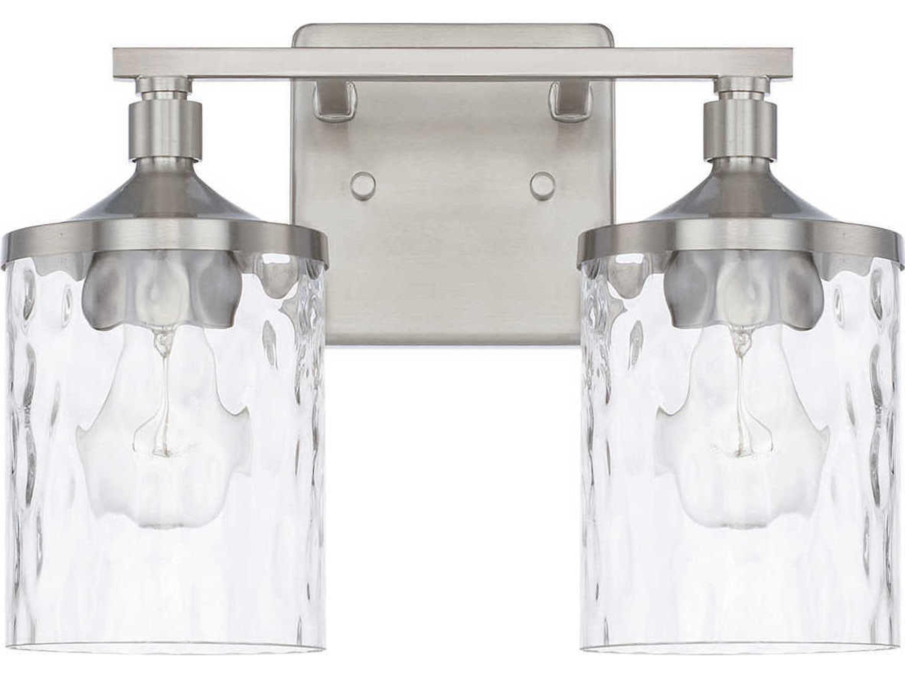 Capital Lighting Colton 2-Light Brushed Nickel Glass Vanity Light