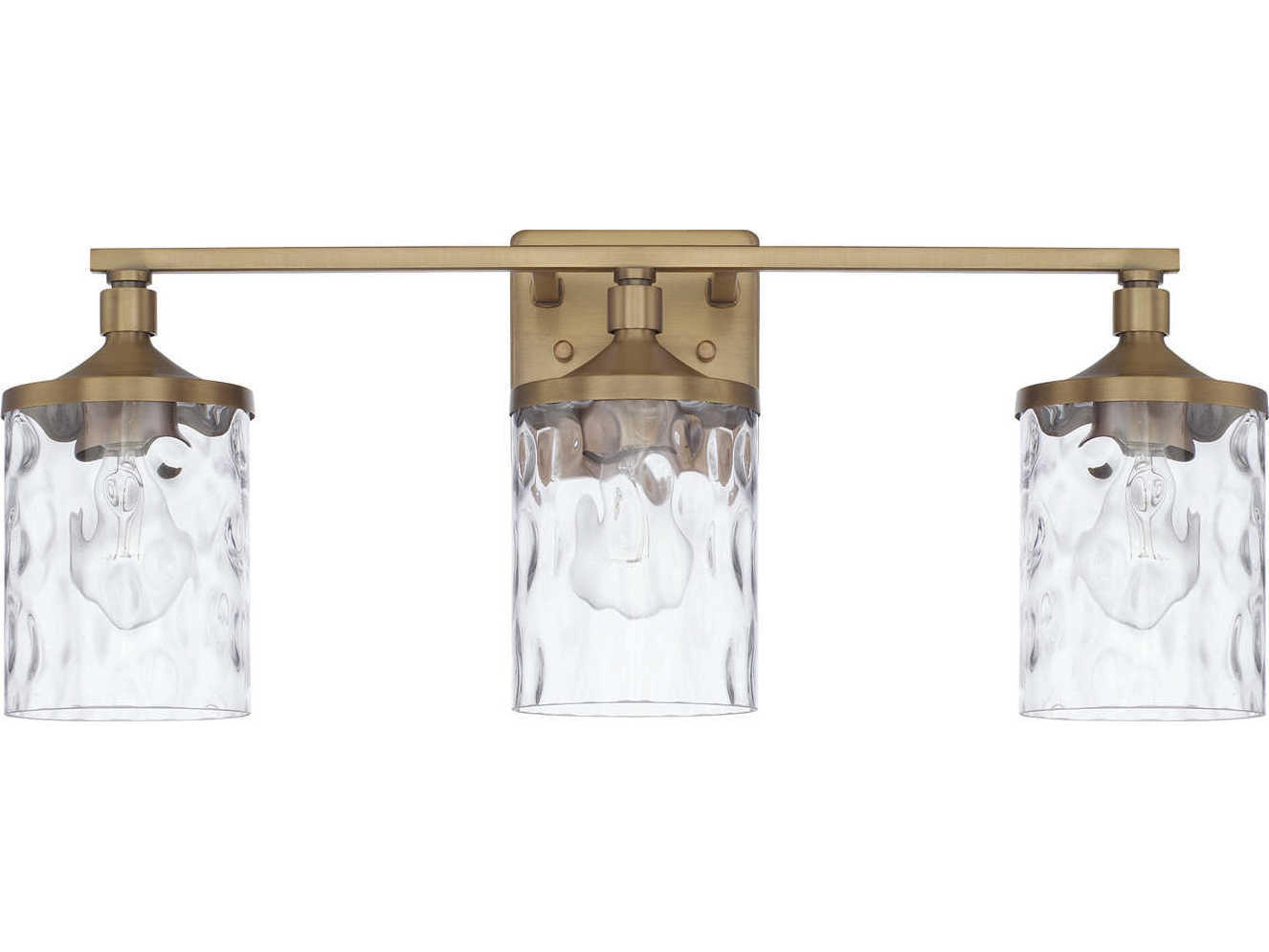 Capital Lighting Colton 3-Light Aged Brass Glass Vanity Light