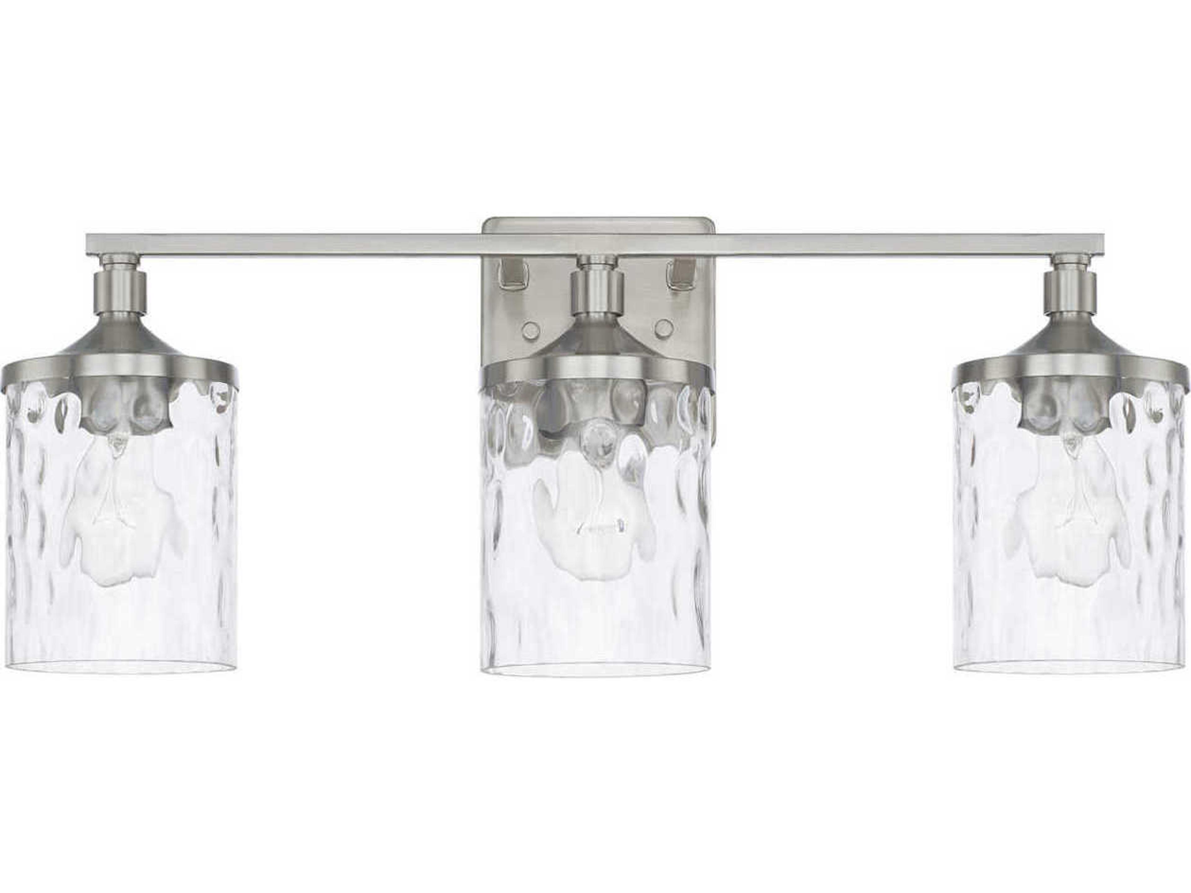 Capital Lighting Colton 3-Light Brushed Nickel Glass Vanity Light