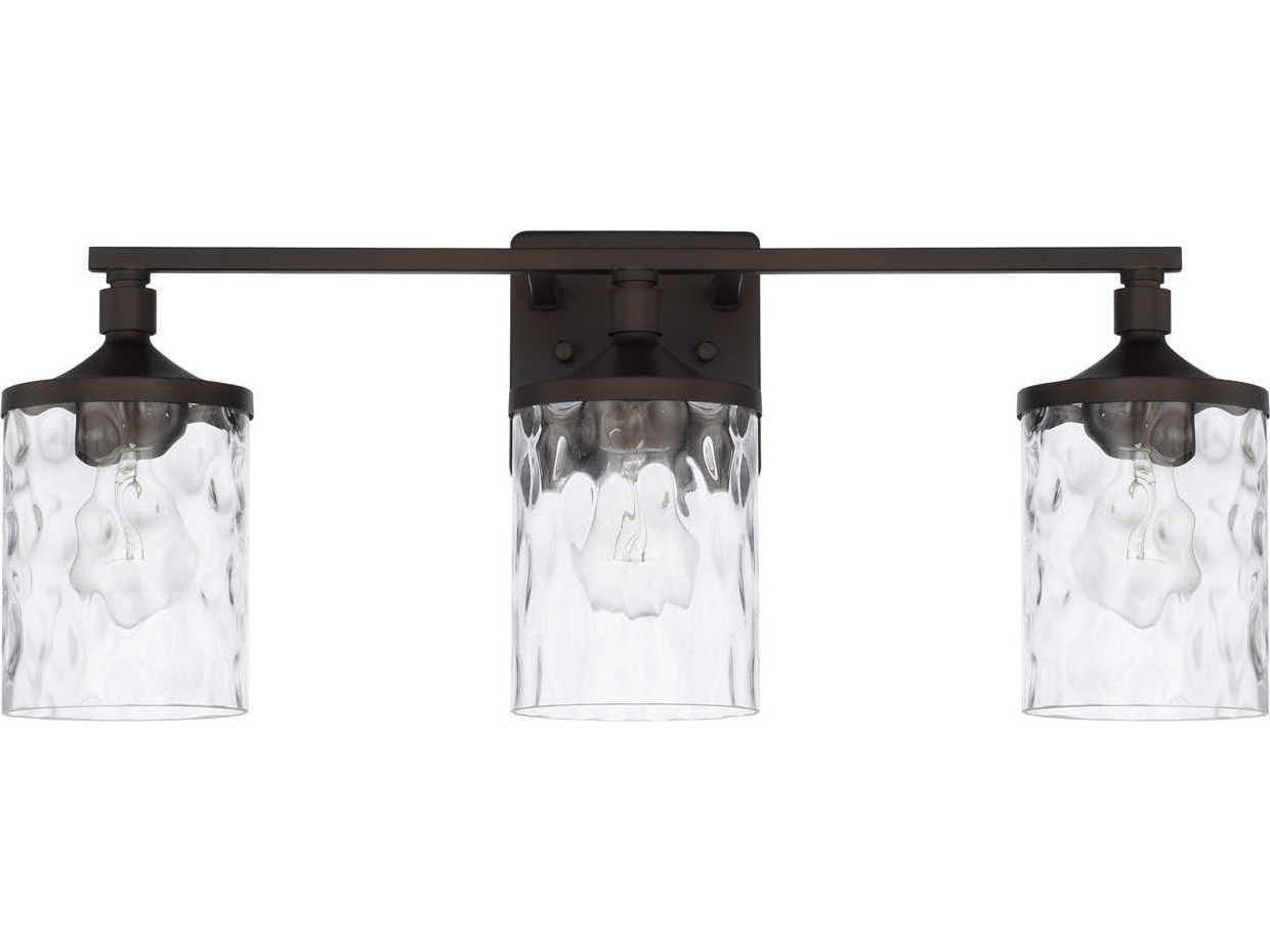 Capital Lighting Colton 3-Light Bronze Glass Vanity Light