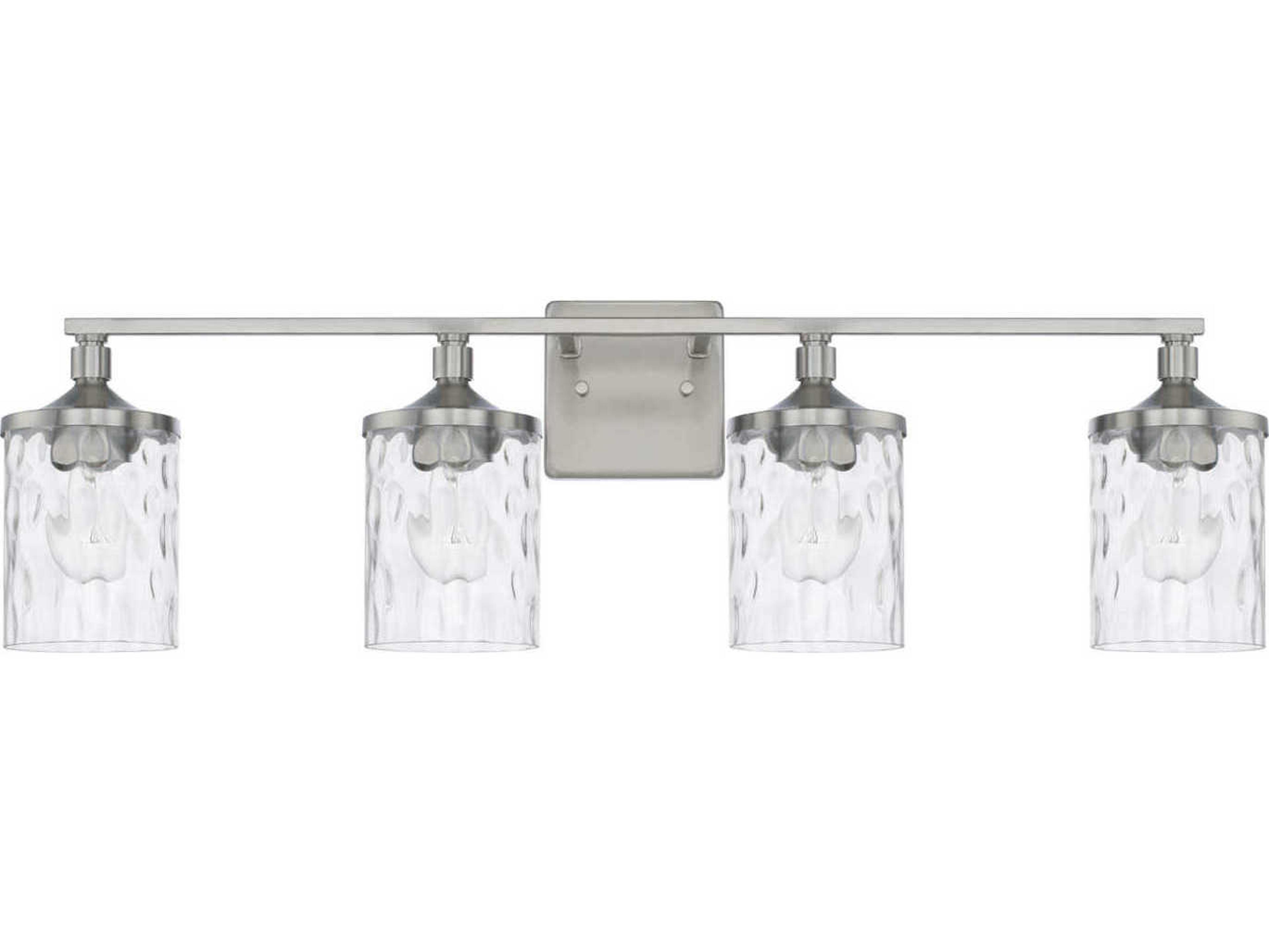 Capital Lighting Colton 4-Light Brushed Nickel Glass Vanity Light