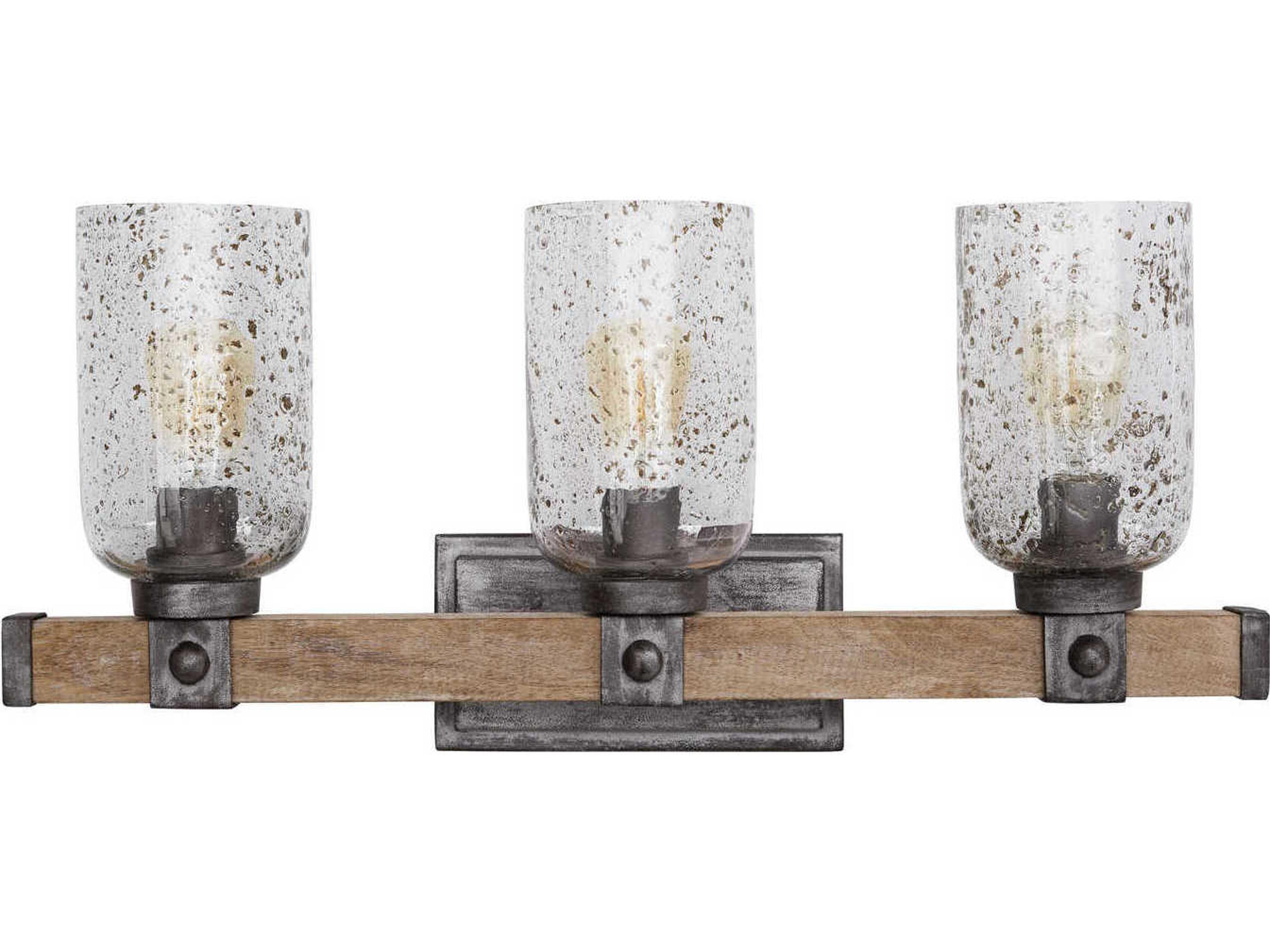 Capital Lighting Nolan 3-Light Urban Wash Wood Vanity Light
