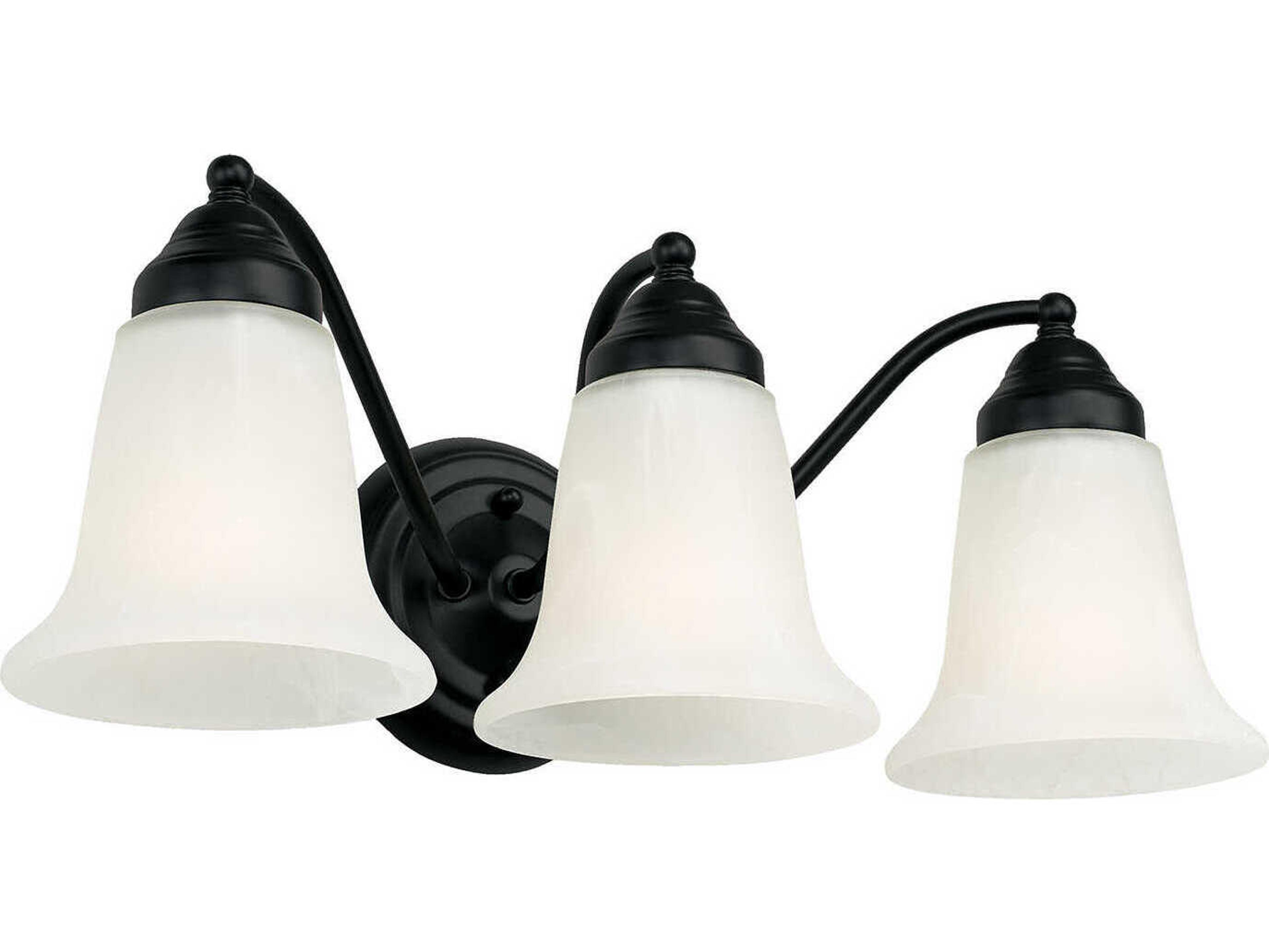 Capital Lighting Brady 3-Light Matte Black Glass Vanity Light