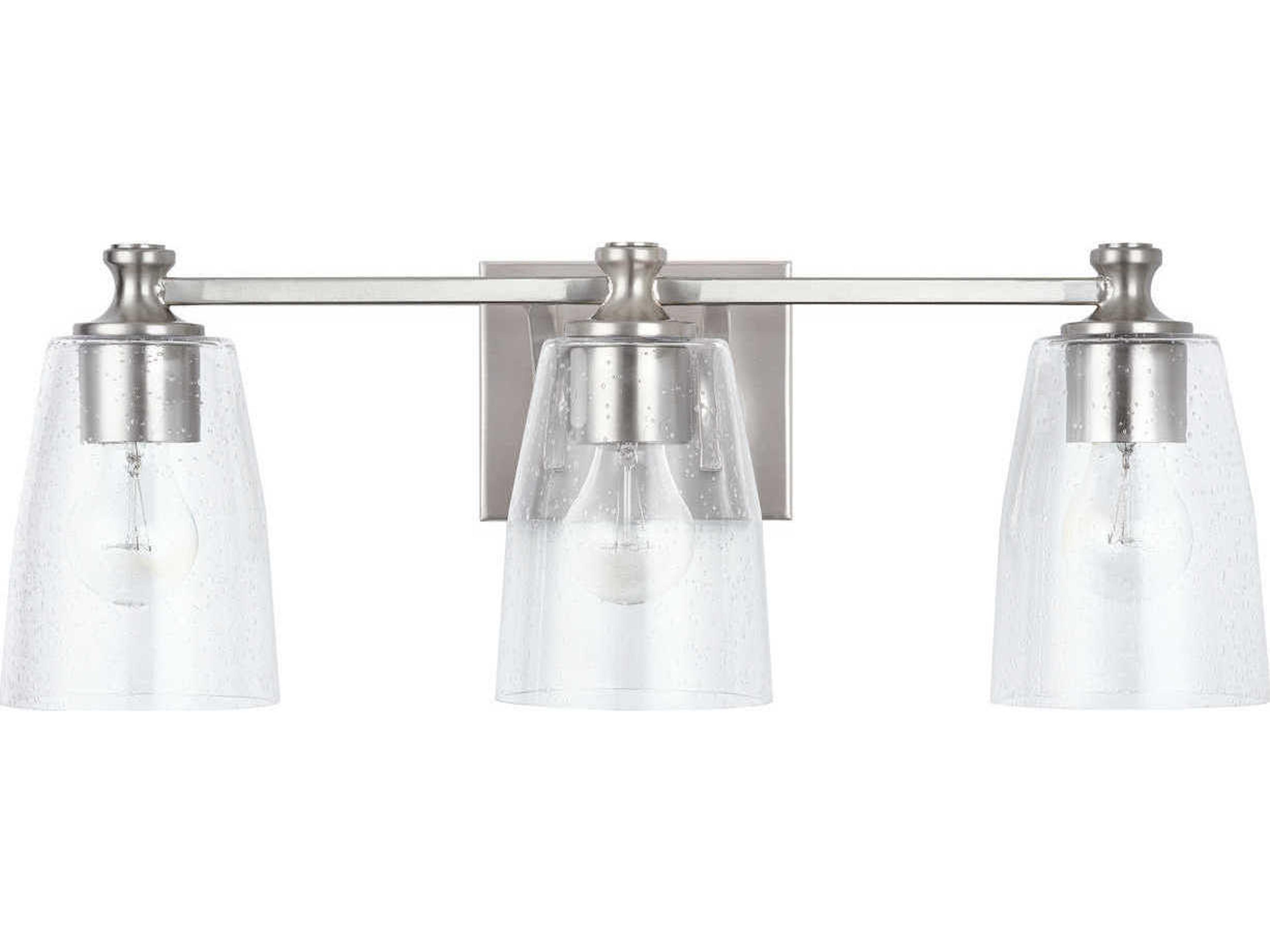 Capital Lighting Myles 3-Light Brushed Nickel Glass Vanity Light
