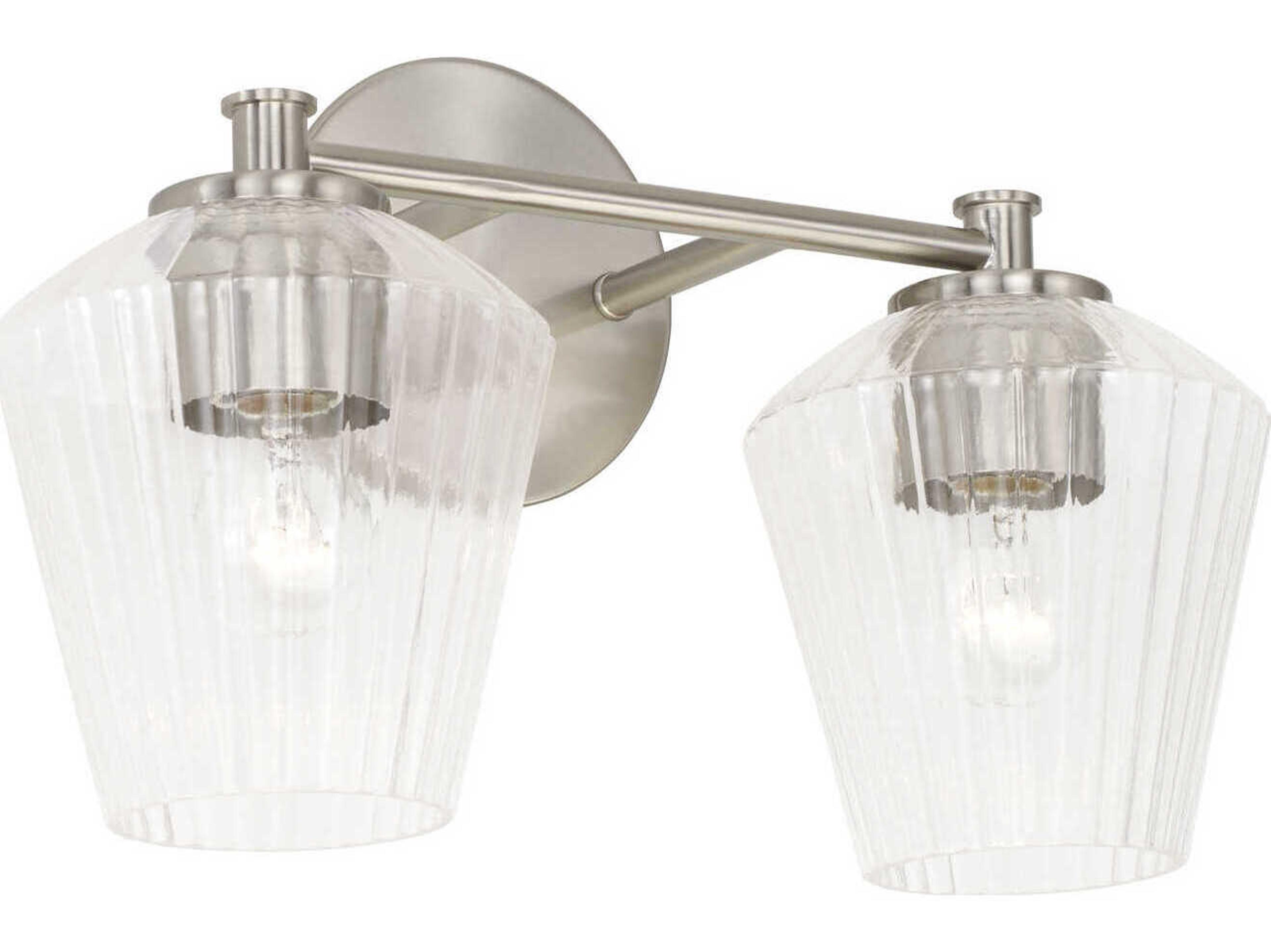 Capital Lighting Beau 2-Light Brushed Nickel Glass Vanity Light