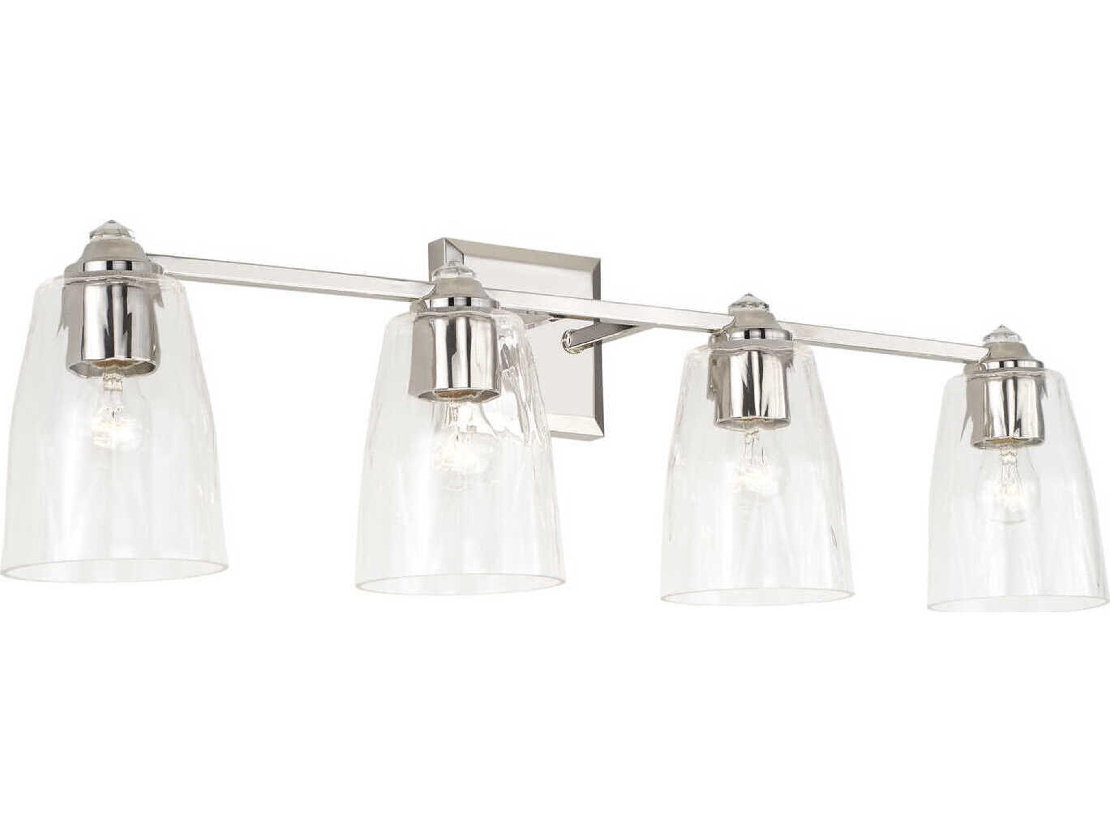 Capital Lighting Laurent 4-Light Polished Nickel Crystal Glass Vanity Light