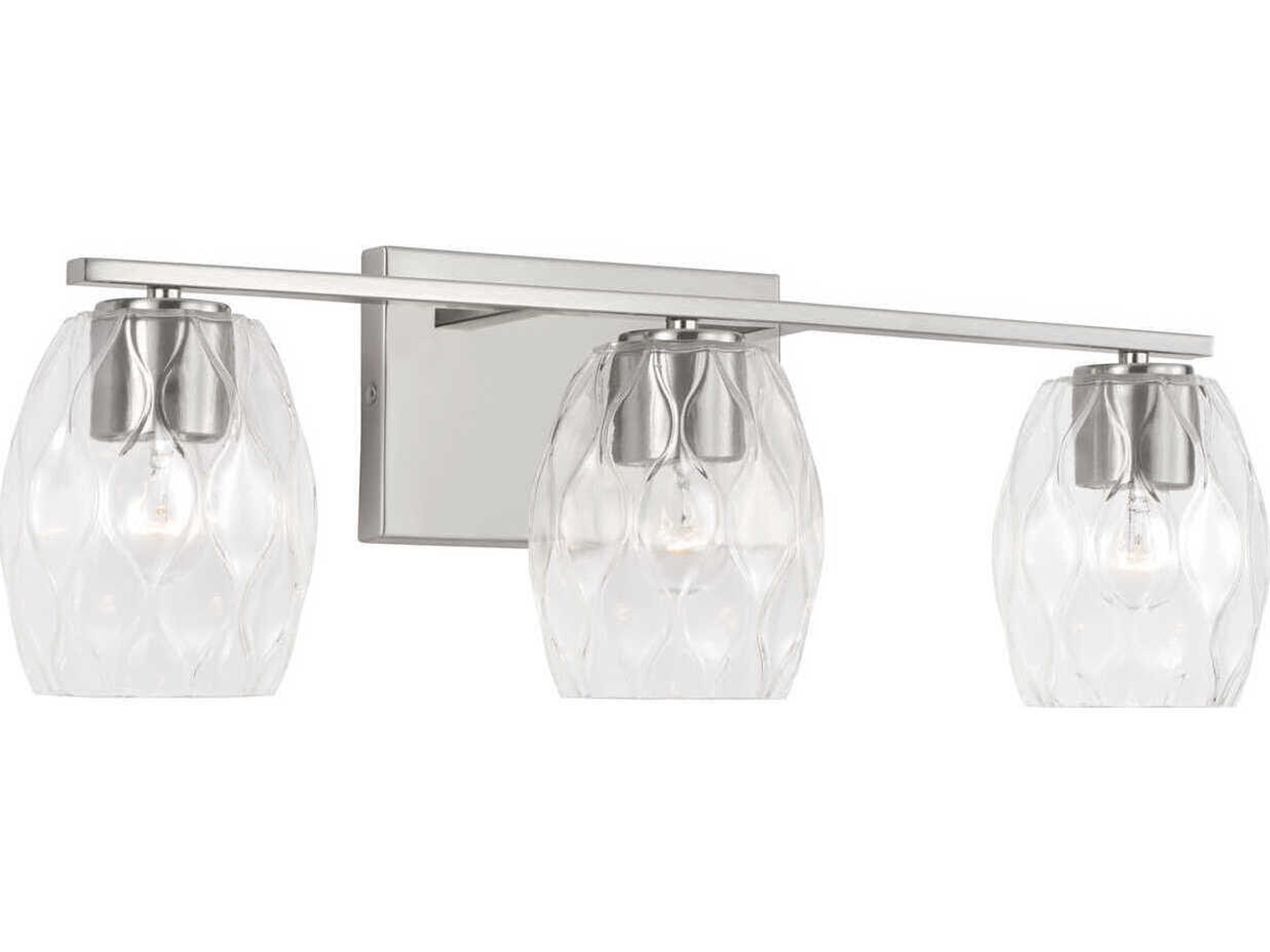 Capital Lighting Lucas 3-Light Brushed Nickel Glass Vanity Light