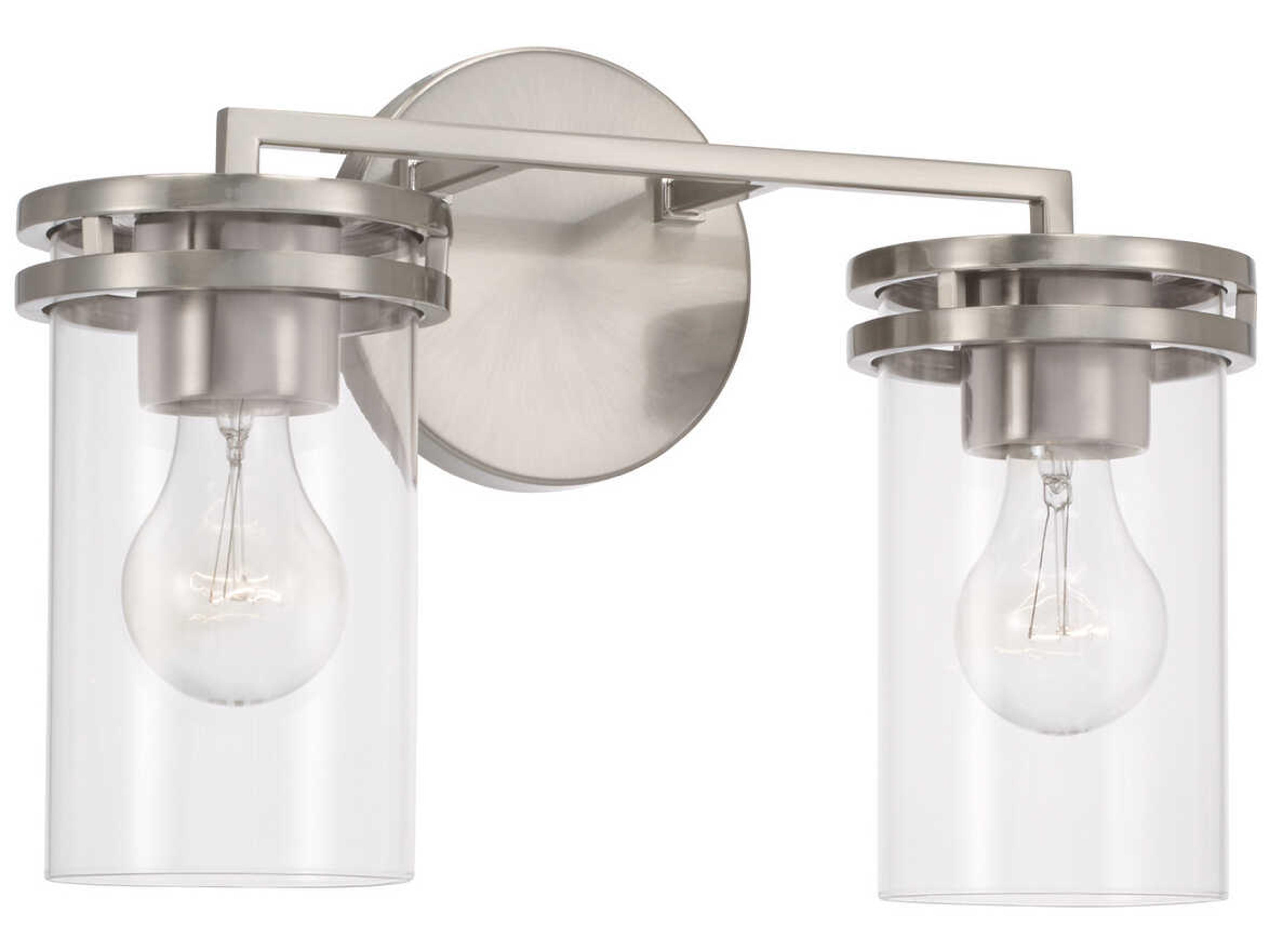 Capital Lighting Fuller 2-Light Brushed Nickel Glass Vanity Light